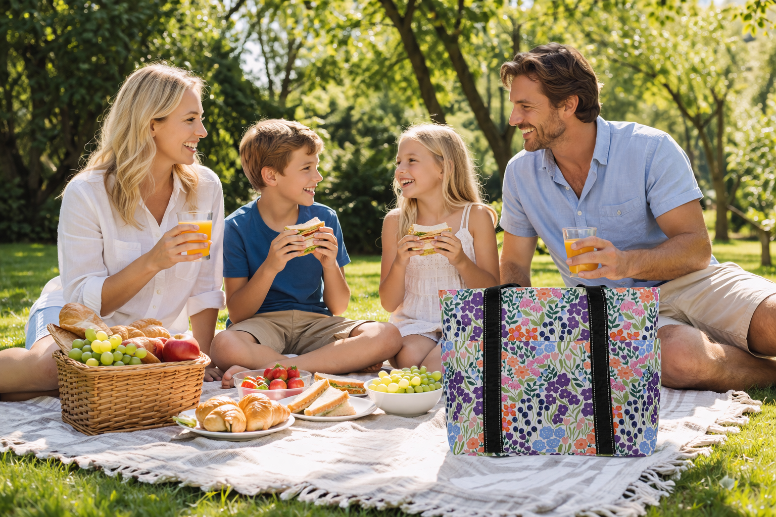 🌿 Perfect Picnic Moments with Happie Peppie Tote Bag