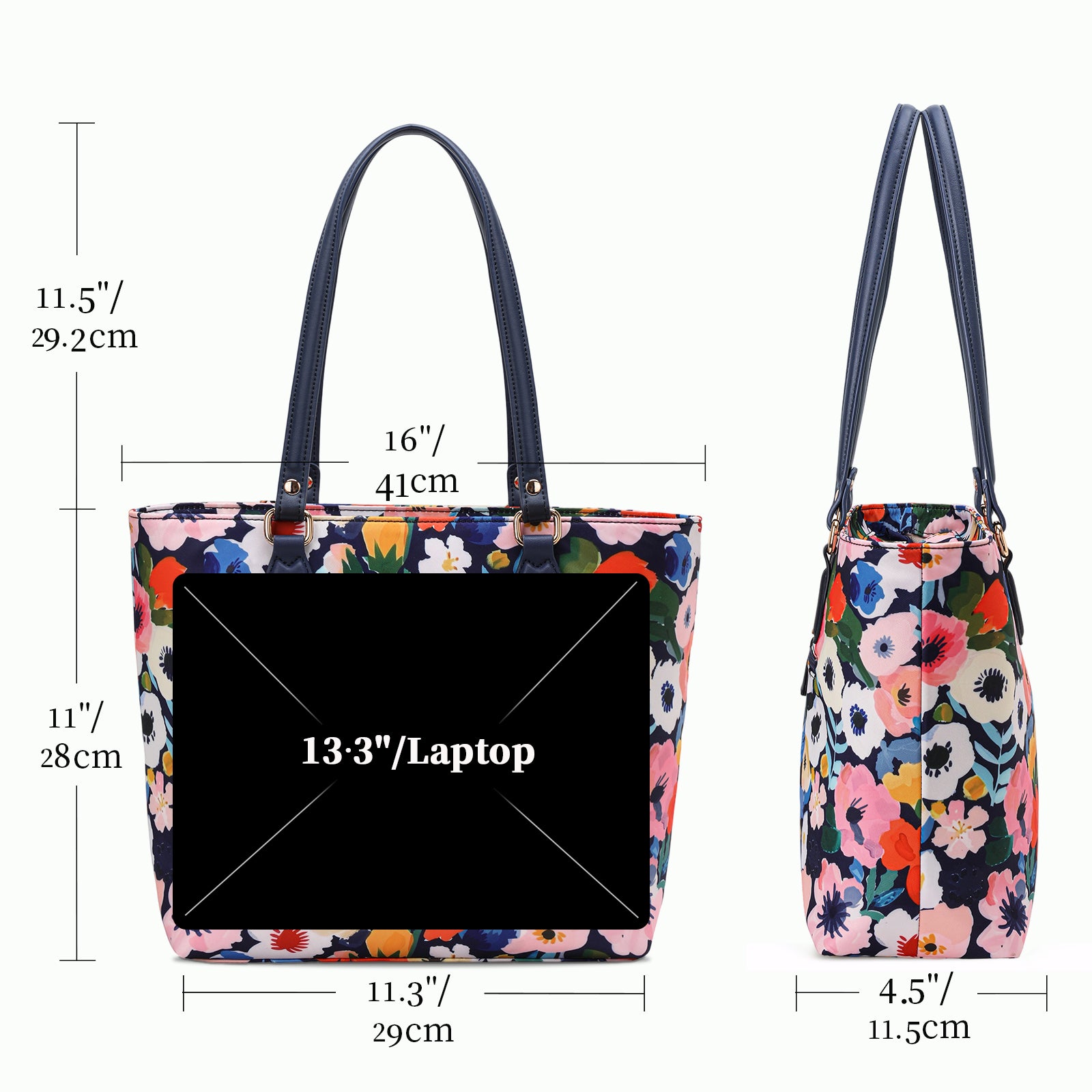 Cutie kittie tote bags for women, tote purse, nylon tote bag, with zipper and pockets, waterproof vivid