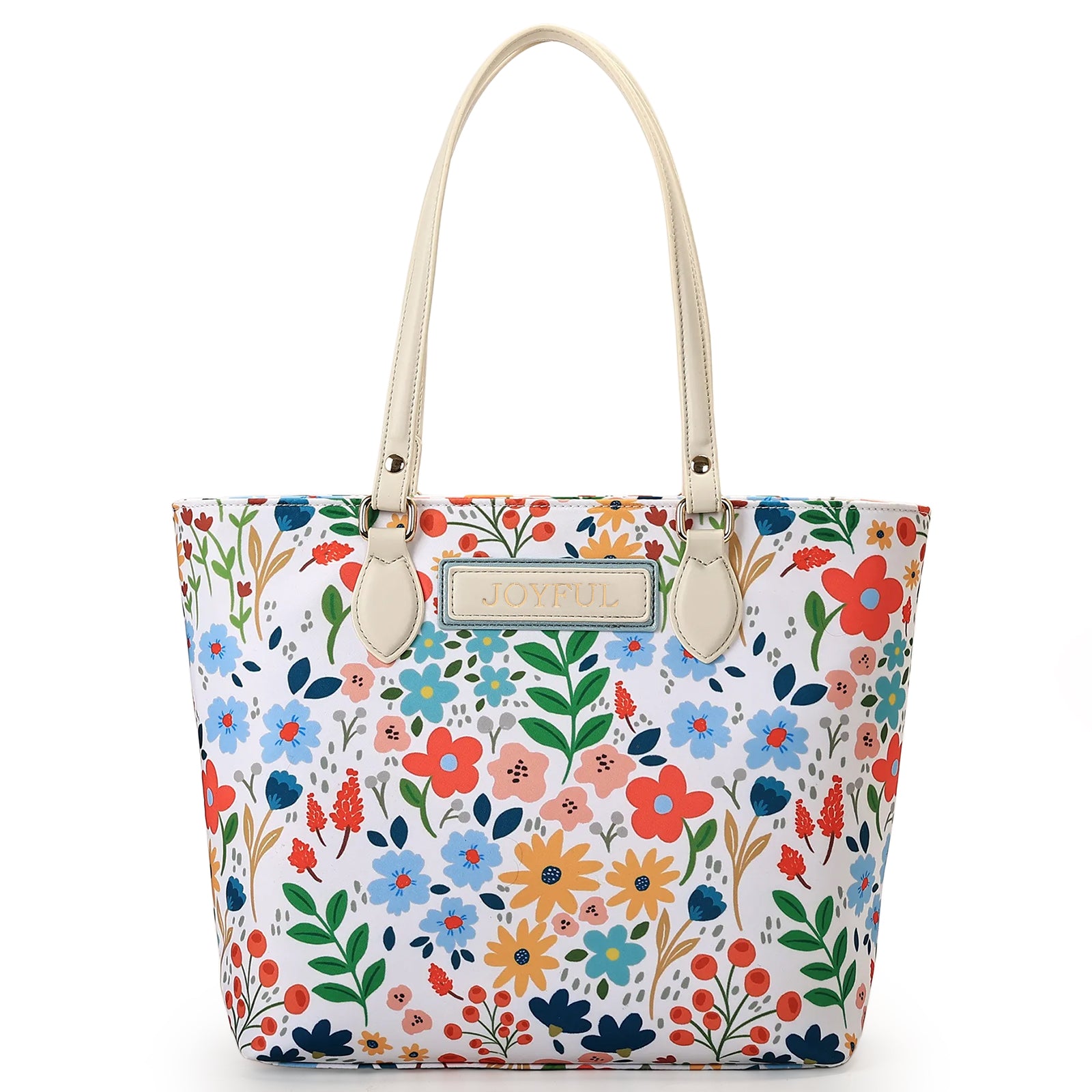 Cutie Kittie Tote bags for women, tote purse, nylon tote bag, with zipper and pockets, waterproof, lightweight,bloom
