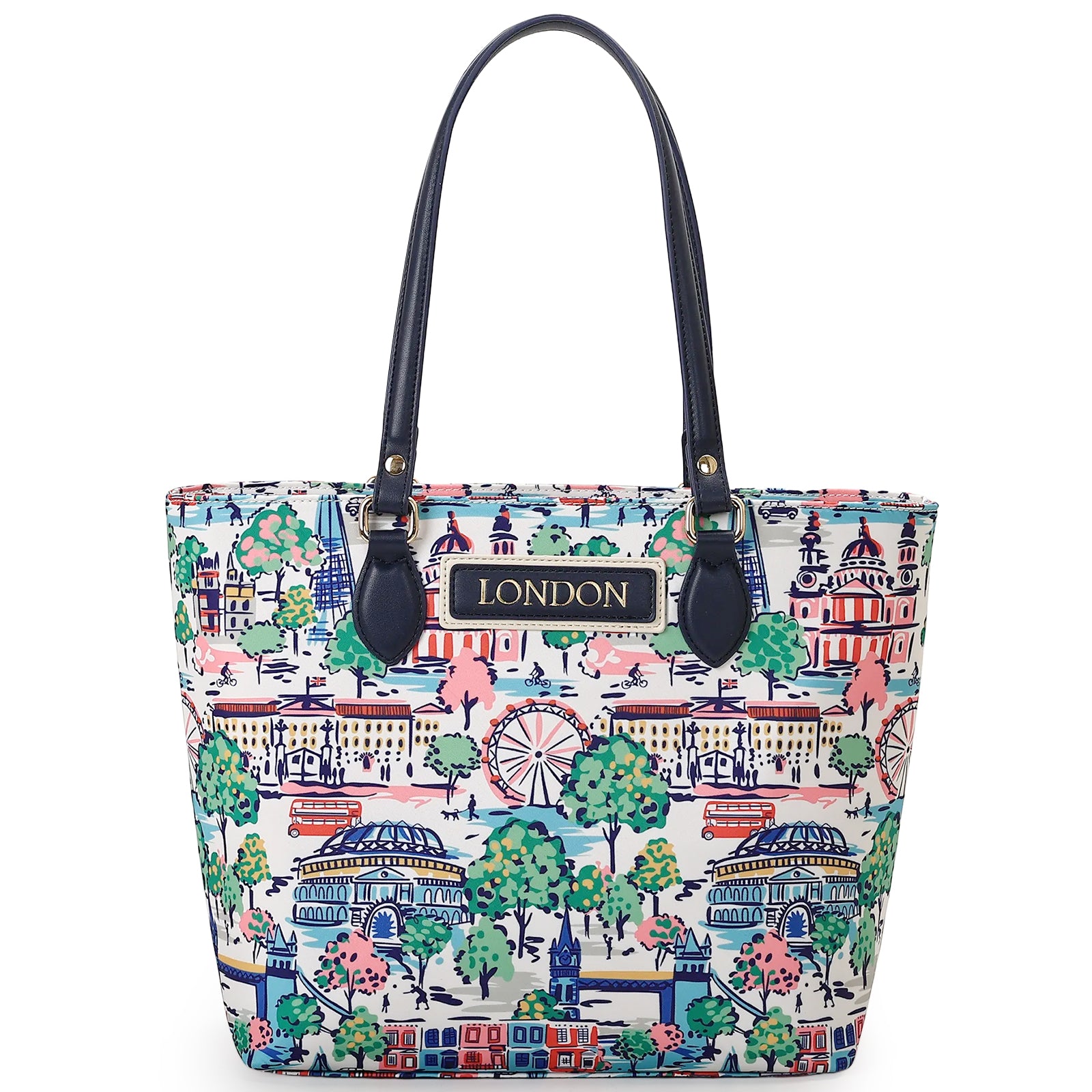 Cutie Kittie Tote bags for women, tote purse, nylon tote bag, with zipper and pockets, waterproof, lightweight,London