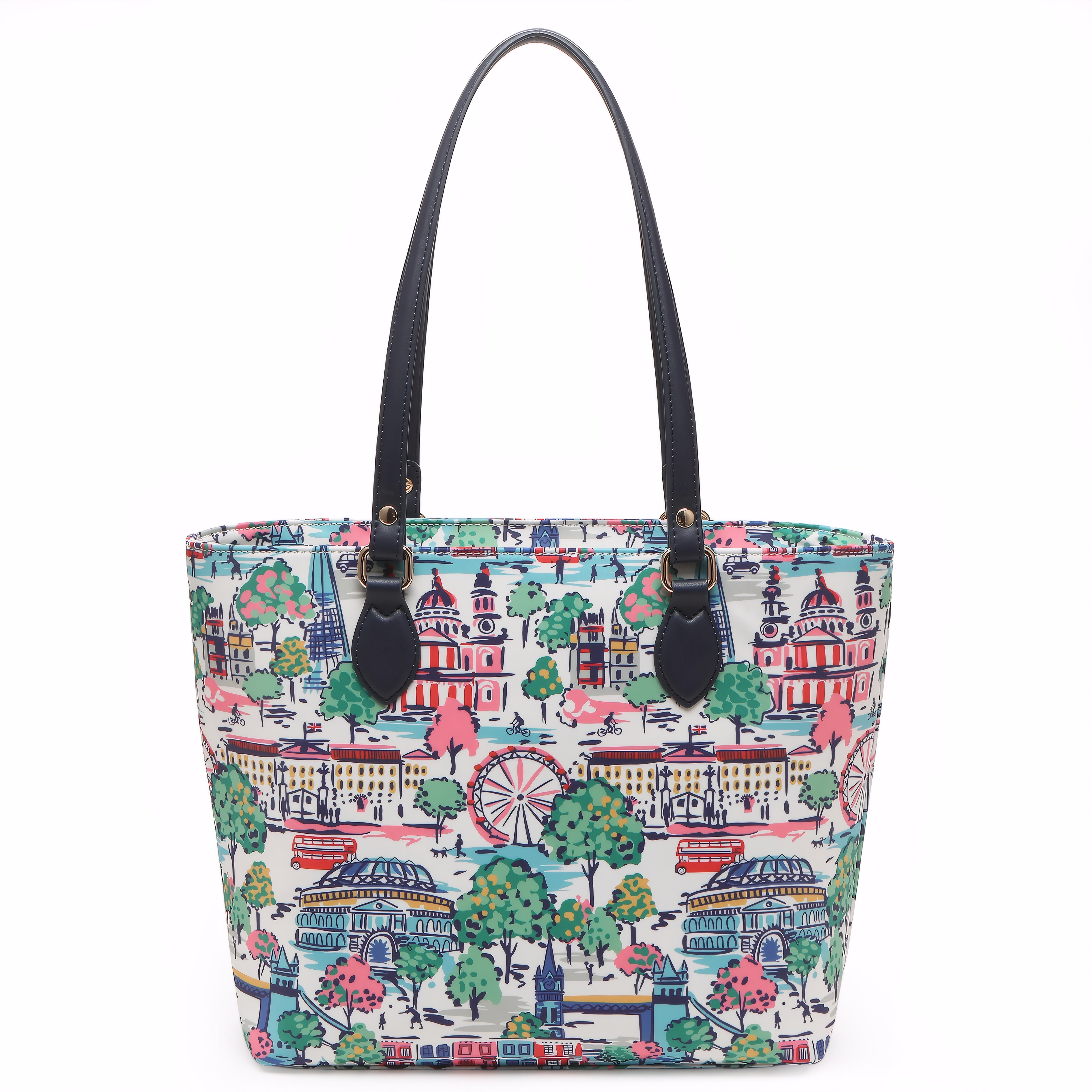 Cutie Kittie Tote bags for women, tote purse, nylon tote bag, with zipper and pockets, waterproof, lightweight,London