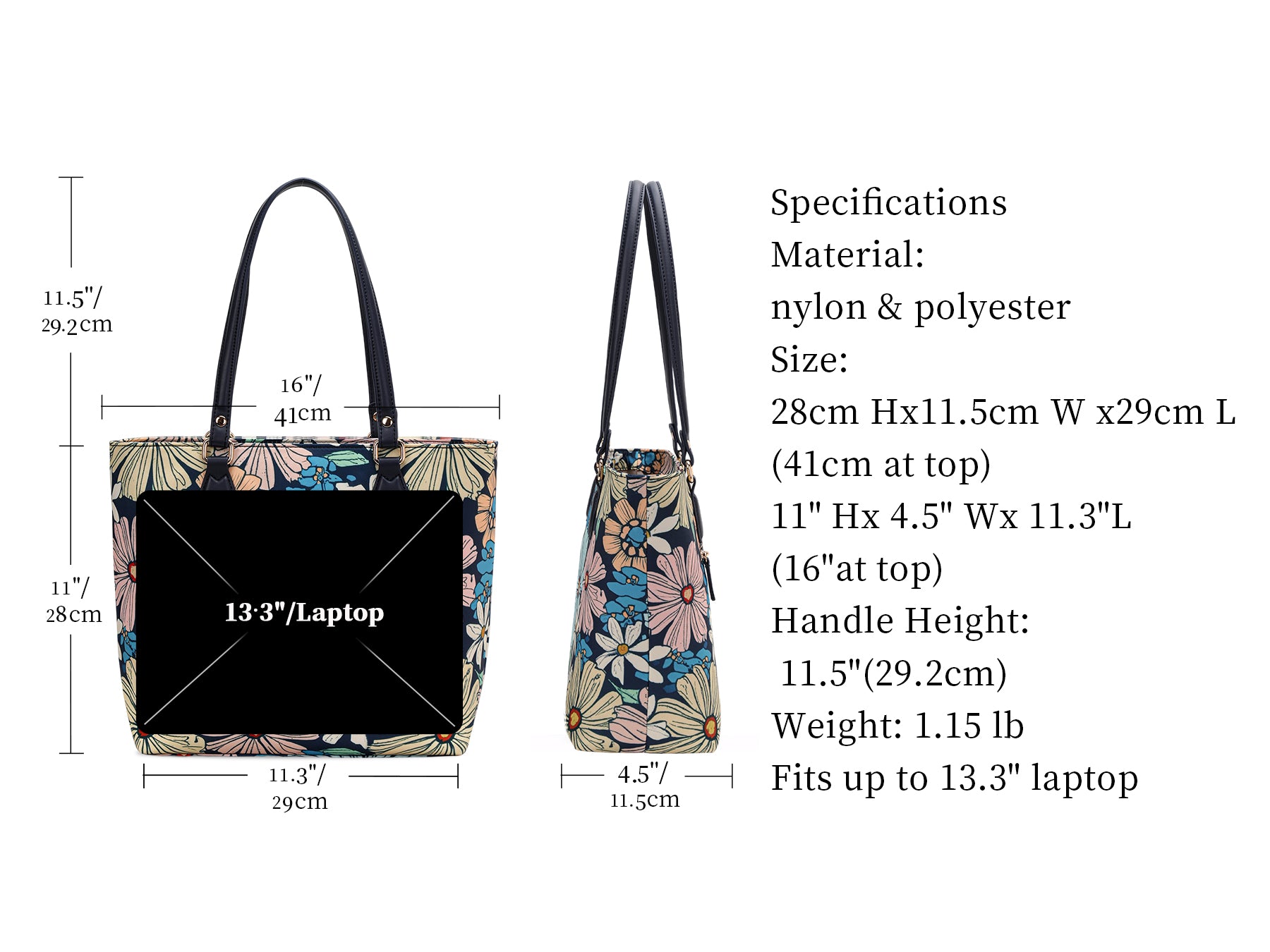 Cutie kittie tote bags for women, tote purse, nylon tote bag, with zipper and pockets, waterproof
