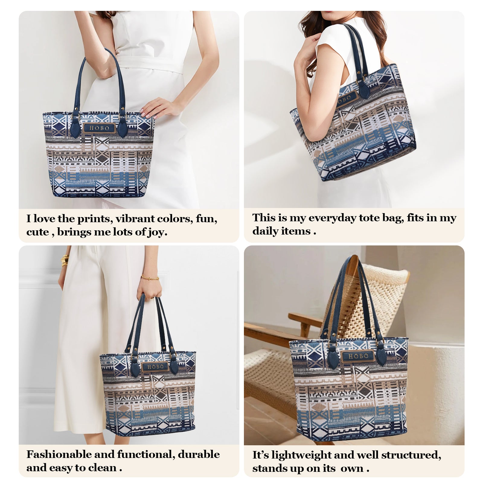 Cutie Kittie Tote bags for women, tote purse, nylon tote bag, with zipper and pockets, waterproof, lightweight,hobo