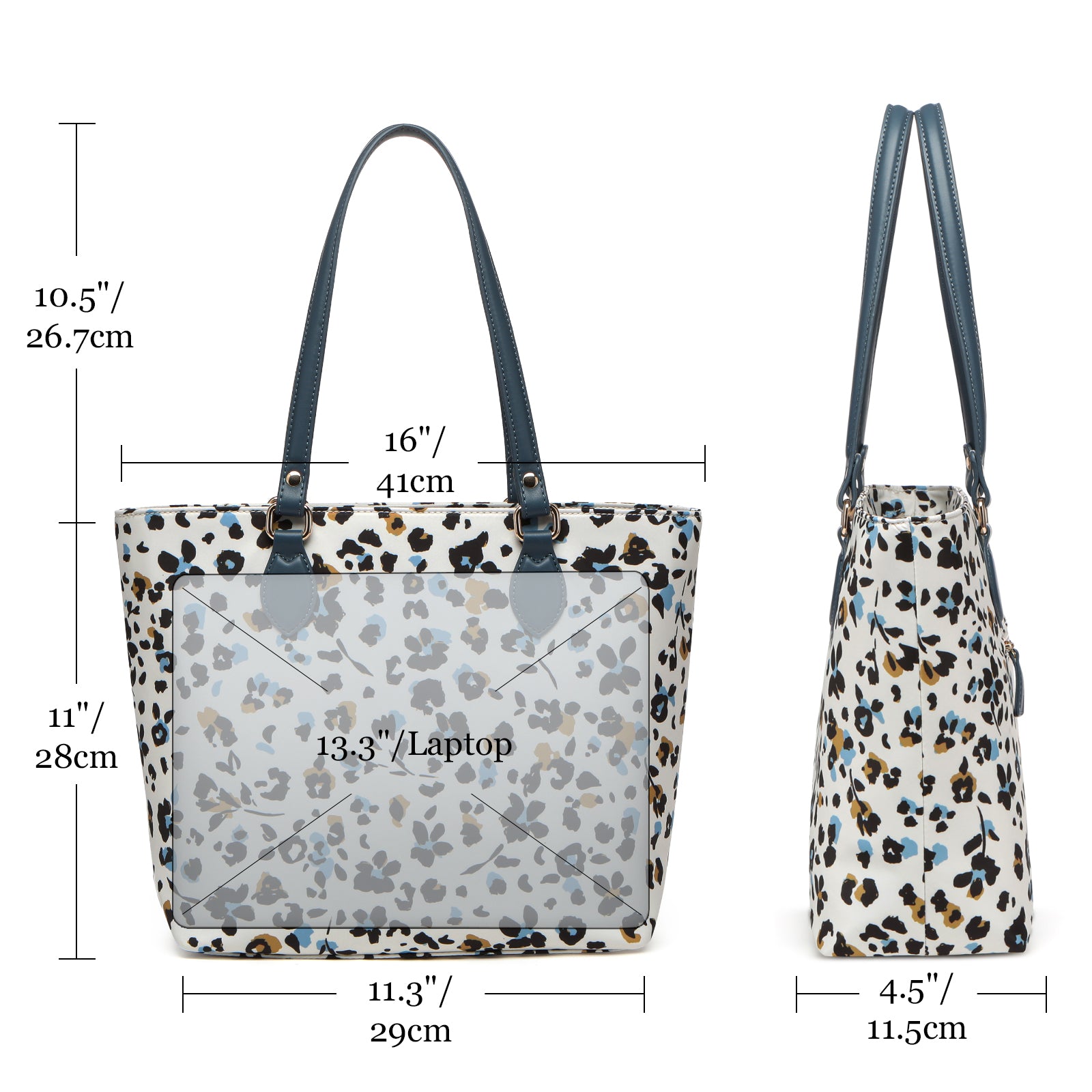 Cutie Kittie Tote bags for women, tote purse, nylon tote bag, with zipper and pockets, waterproof, lightweight,leopard