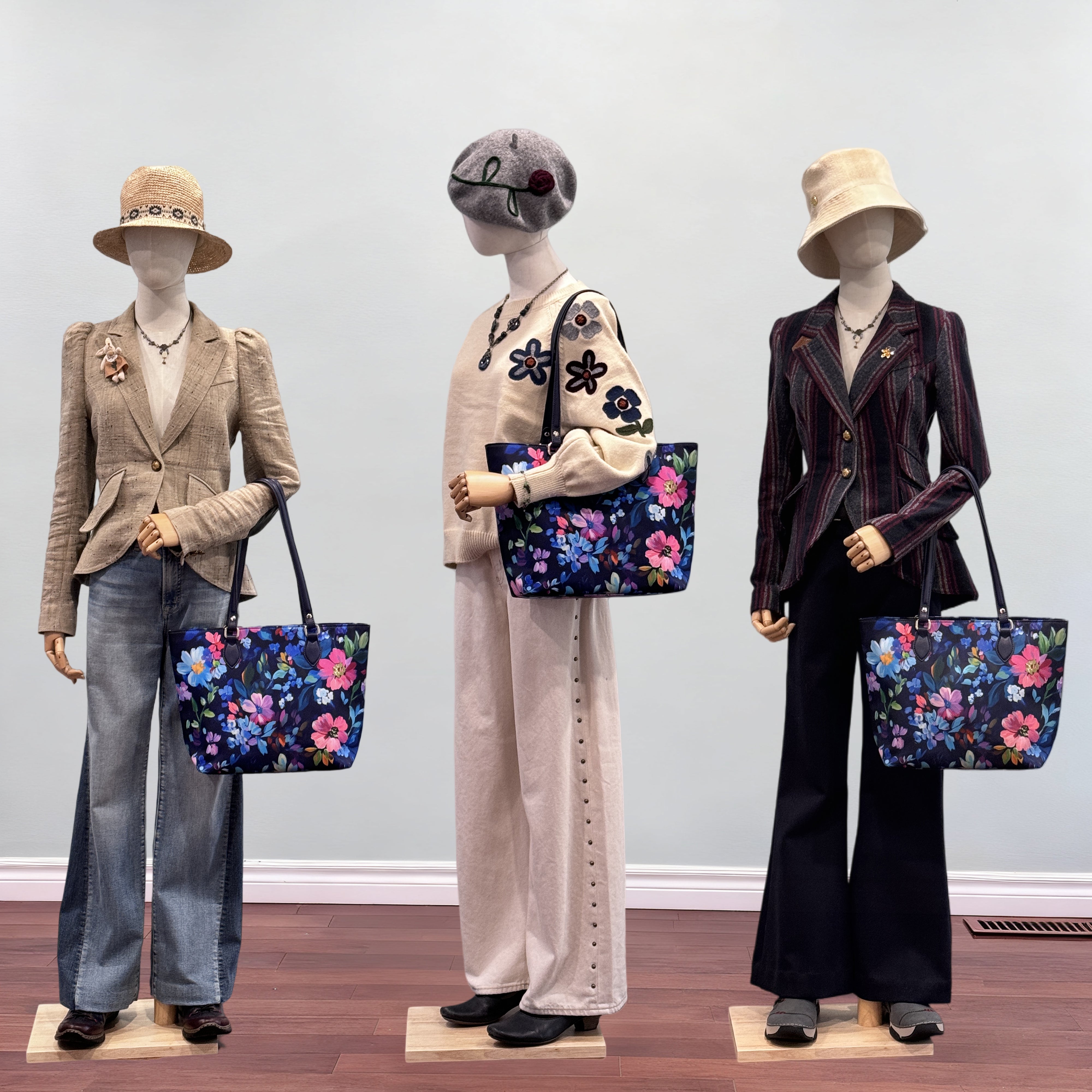 Cutie kittie tote bags for women, tote purse, nylon tote bag, with zipper and pockets, waterproof delight