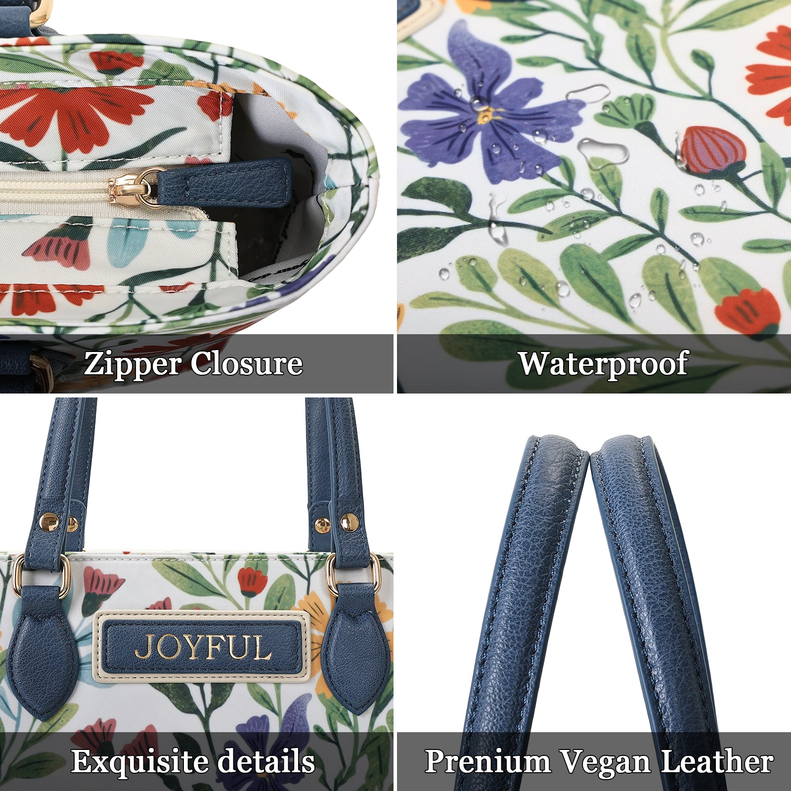 Cutie Kittie Tote bags for women, tote purse, nylon tote bag, with zipper and pockets, waterproof, lightweight,Watercolor