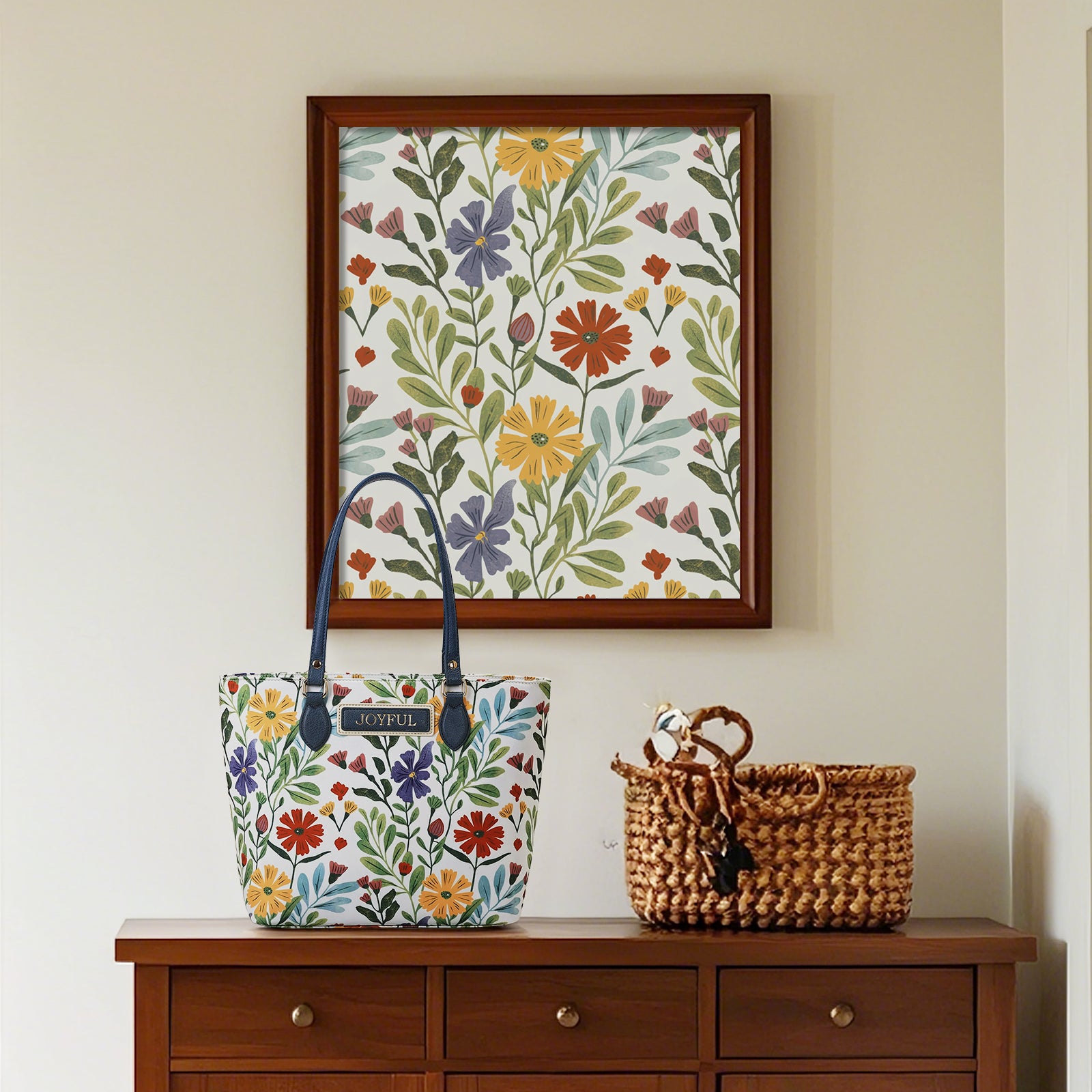 Cutie Kittie Tote bags for women, tote purse, nylon tote bag, with zipper and pockets, waterproof, lightweight,Watercolor