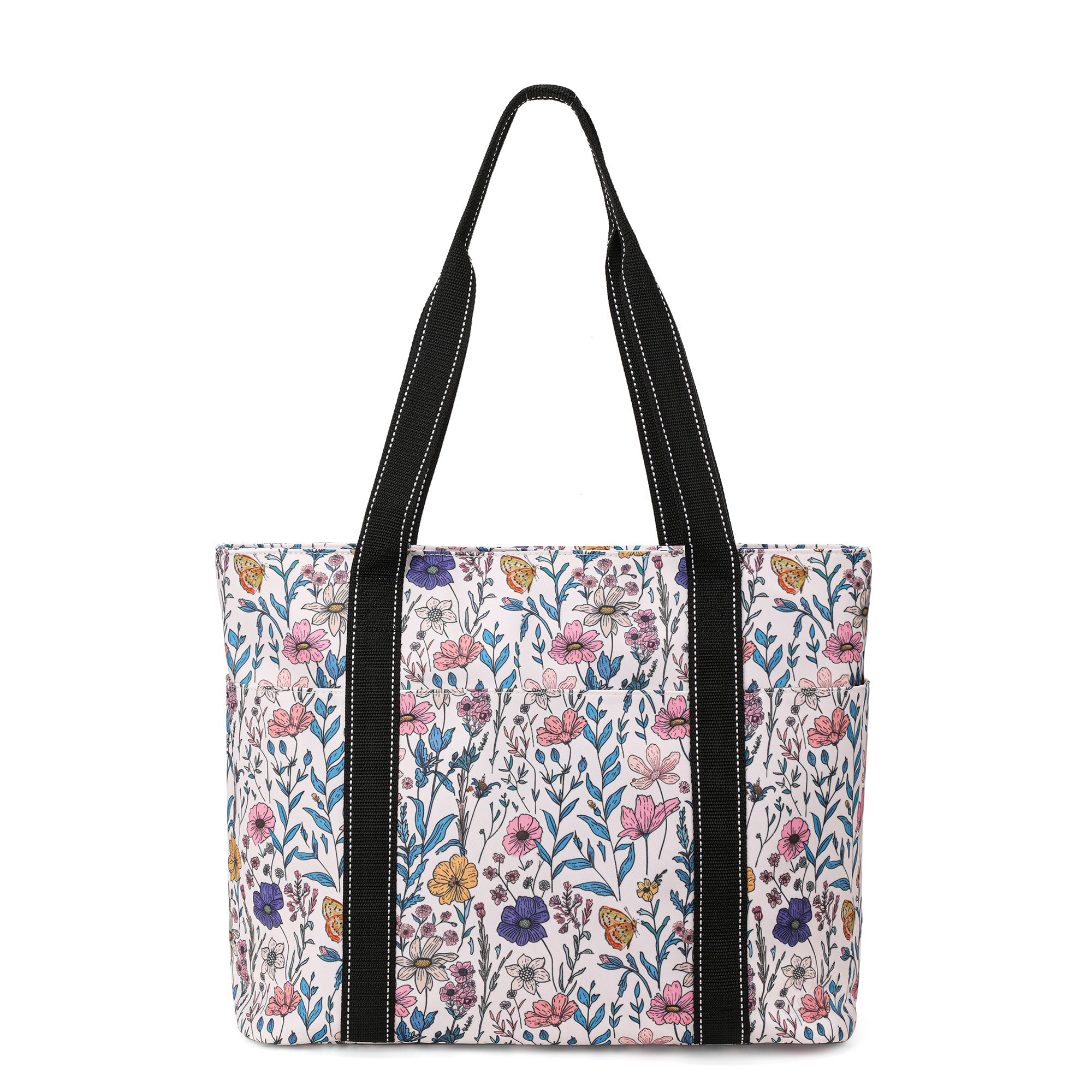 Tote Bag for Women with Laptop Compartment & Cup Holder,Nylon Bag for Work,Travel,Gym,Beach,Teacher,Nurse,School,Mom