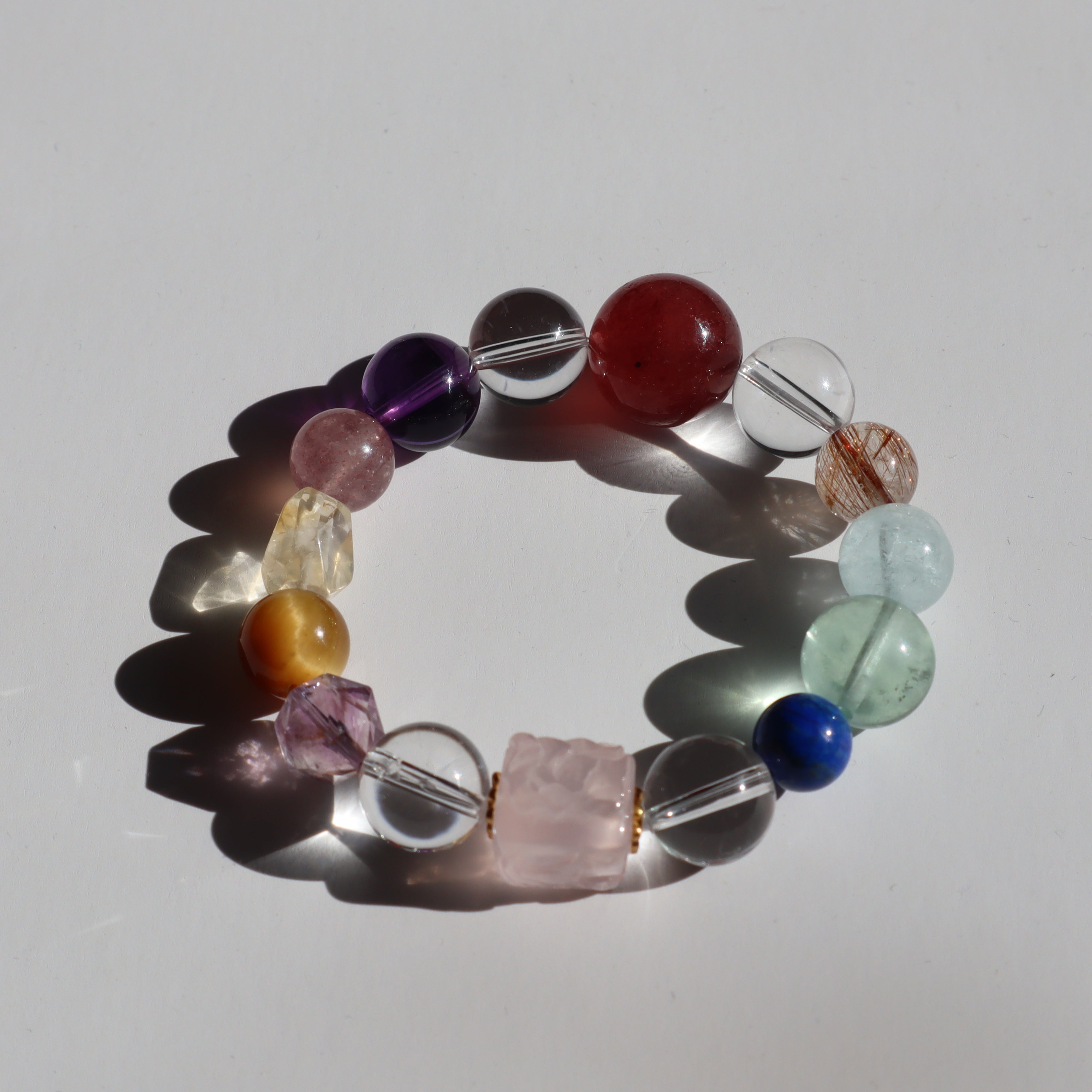 Love-Citrine Strawberry Quartz Amethyst Lapis Lazuli Copper Rutile Quartz Clear Quart