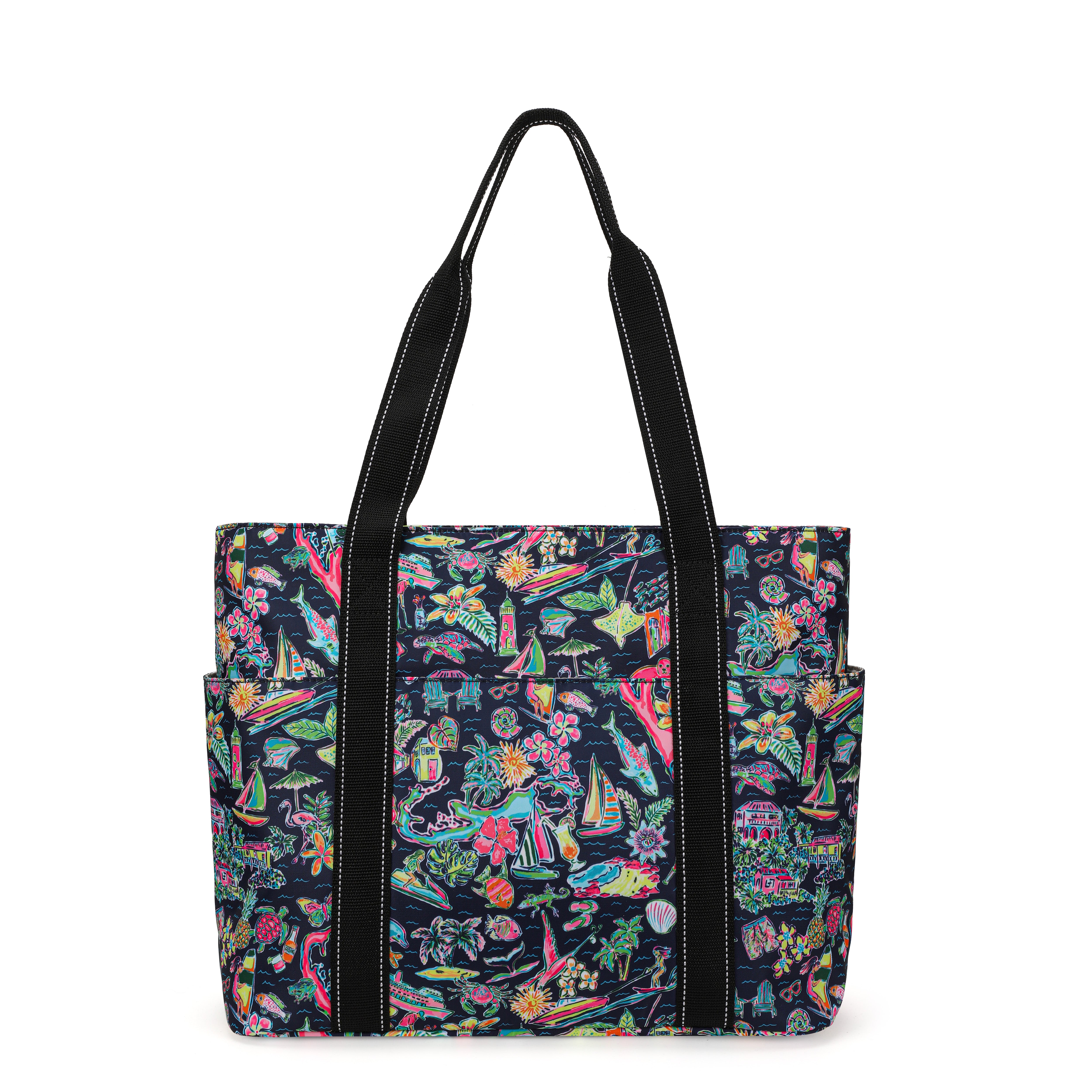 Happie Peppie Tote Bag for Women,Tote Bag with Laptop Compartment and Cup Holder,Shoulder Bag Handbag for Work, Travel, Gym, Nurse Teacher School ,with Multiple Pockets Top Zipper Closure