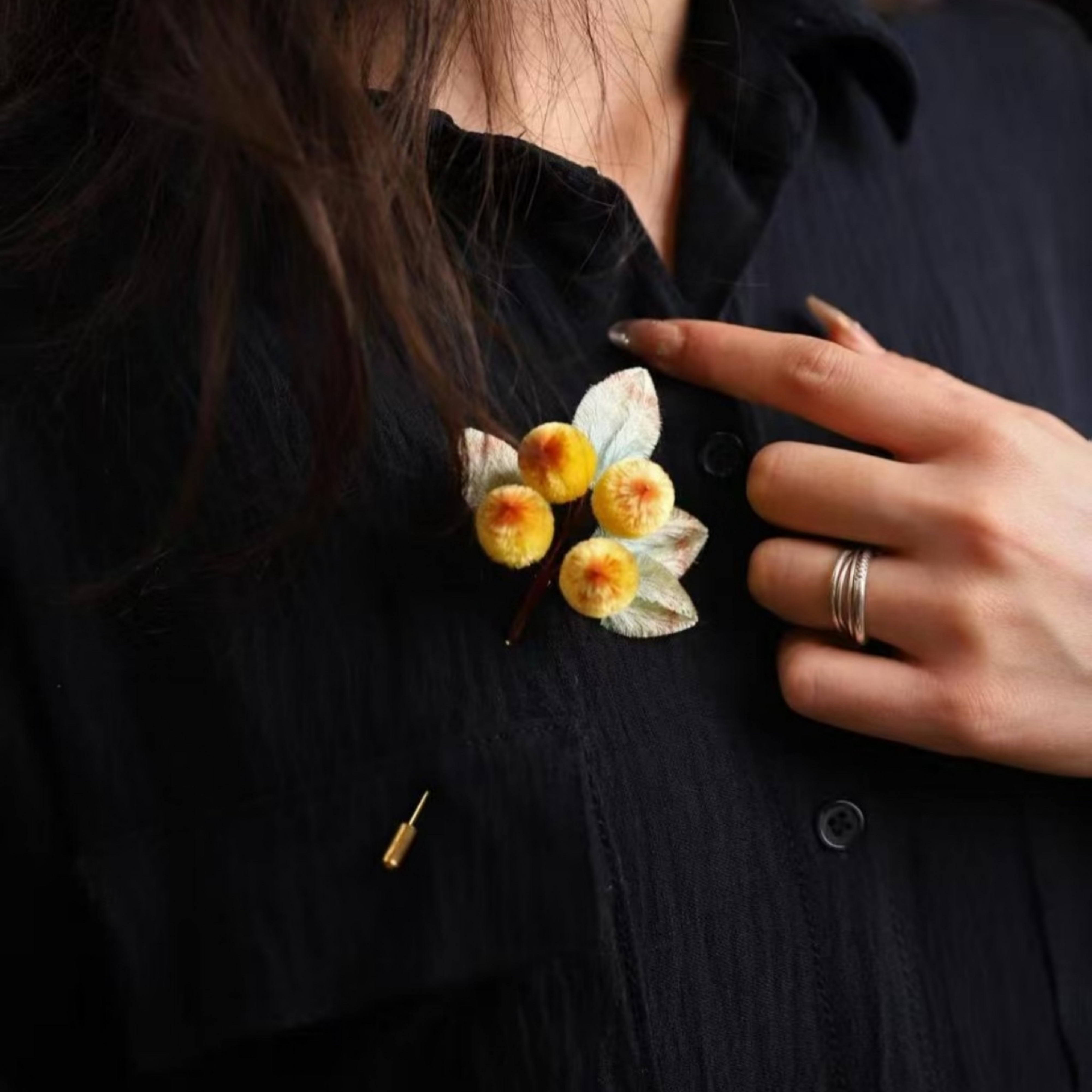 Handmade Loquat Bloom Brooch