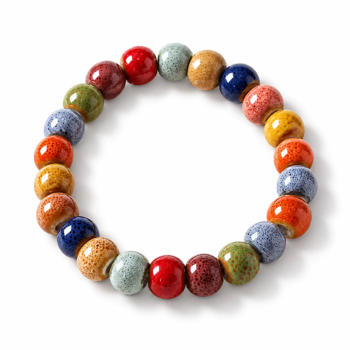 Colorful Glazed Ceramic Bead Bracelet(Custom order)