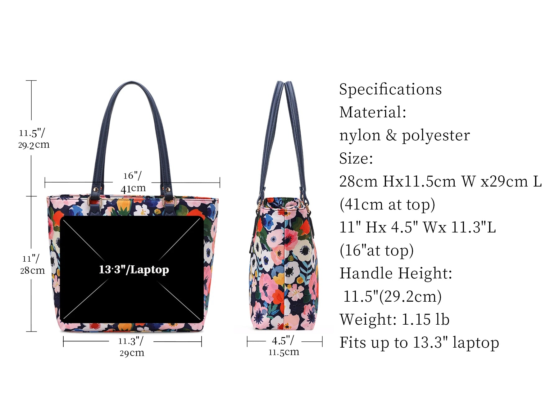 medium sized purse
nylon tote bag