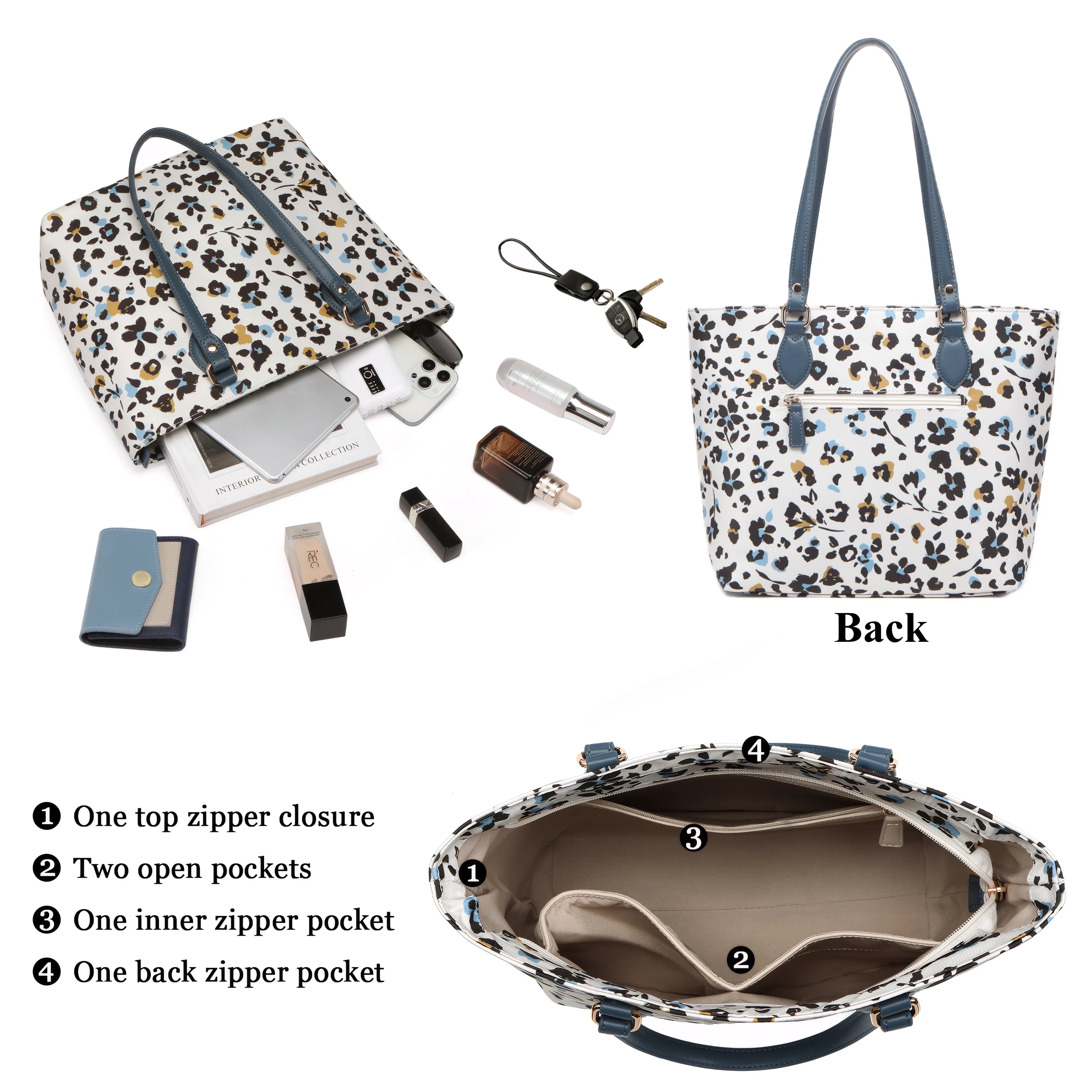 medium sized purse
laptop work bag