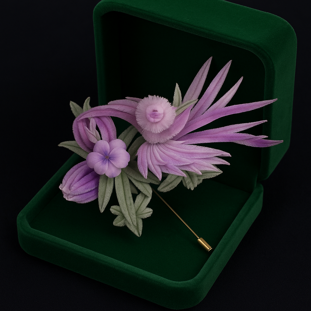 Handmade Three Blessings Ronghua Brooch