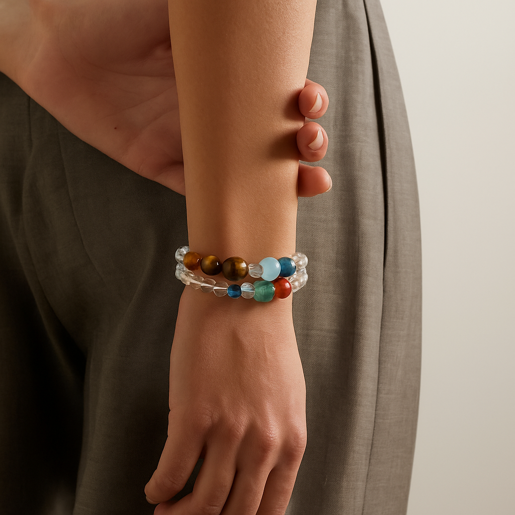 Space-Agate Serpentine Rutilated Quartz Malachite Aquamarine