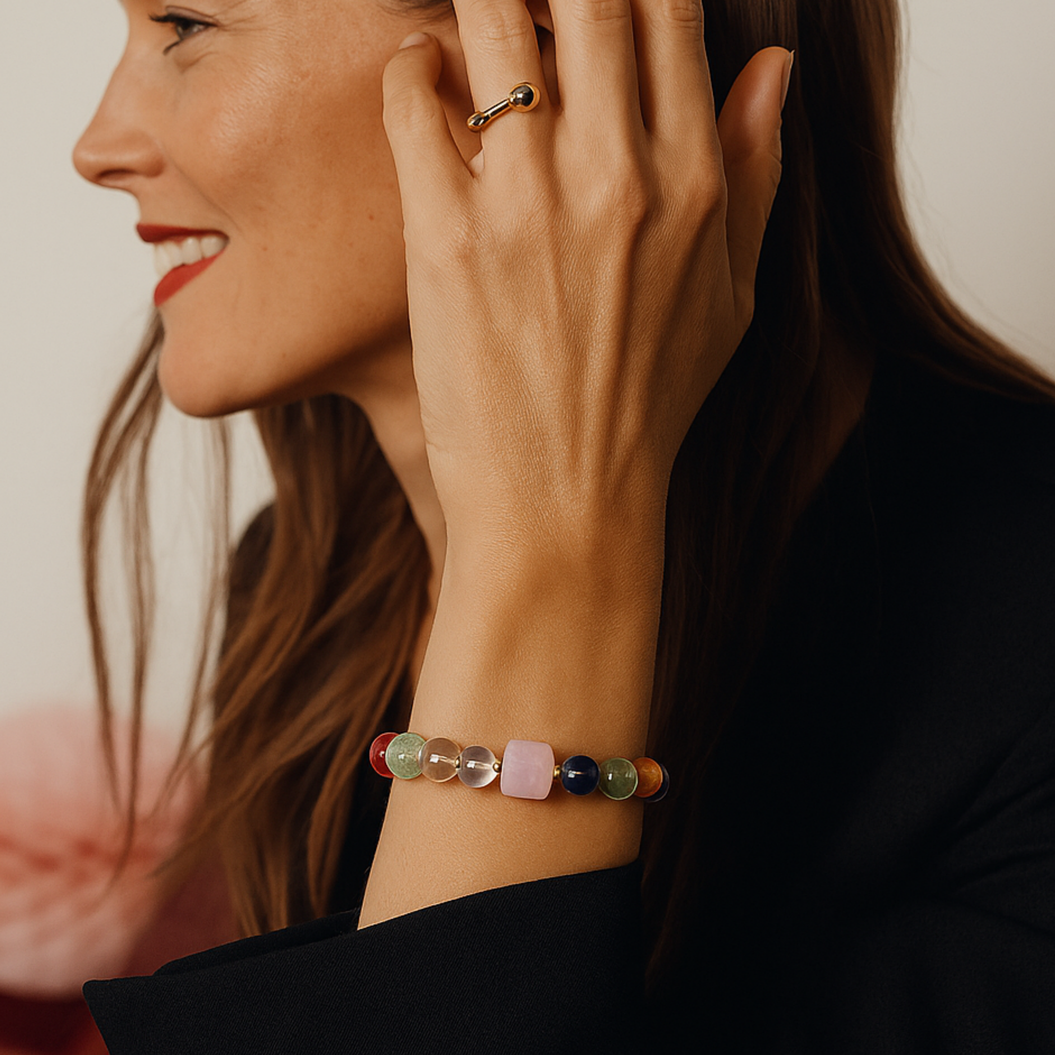 Love-Citrine Strawberry Quartz Amethyst Lapis Lazuli Copper Rutile Quartz Clear Quart