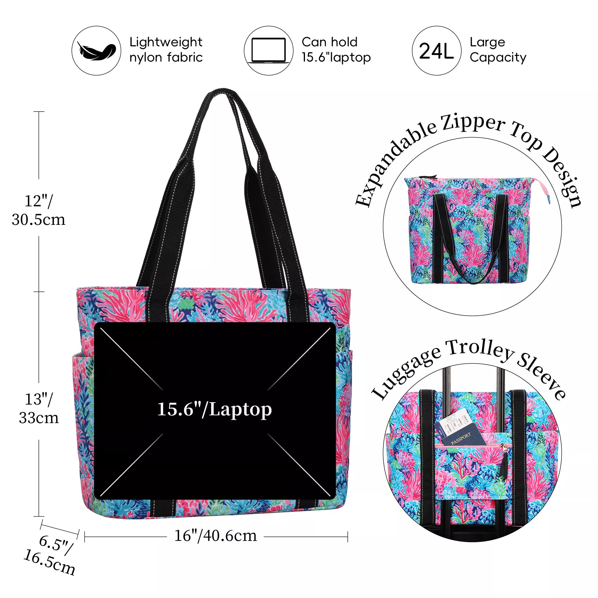 laptop bag for women ,tote with luggage sleeve