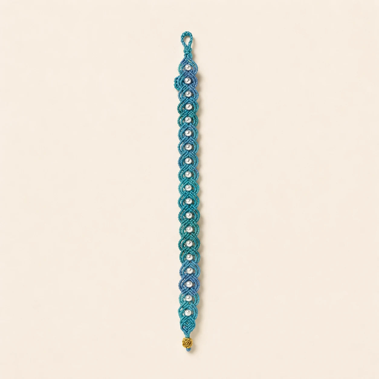 Handwoven Zirconia Cord Bracelet