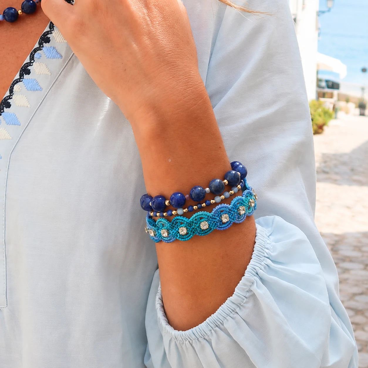 Handwoven Zirconia Cord Bracelet