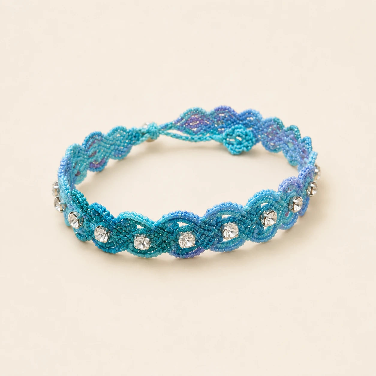 Handwoven Zirconia Cord Bracelet