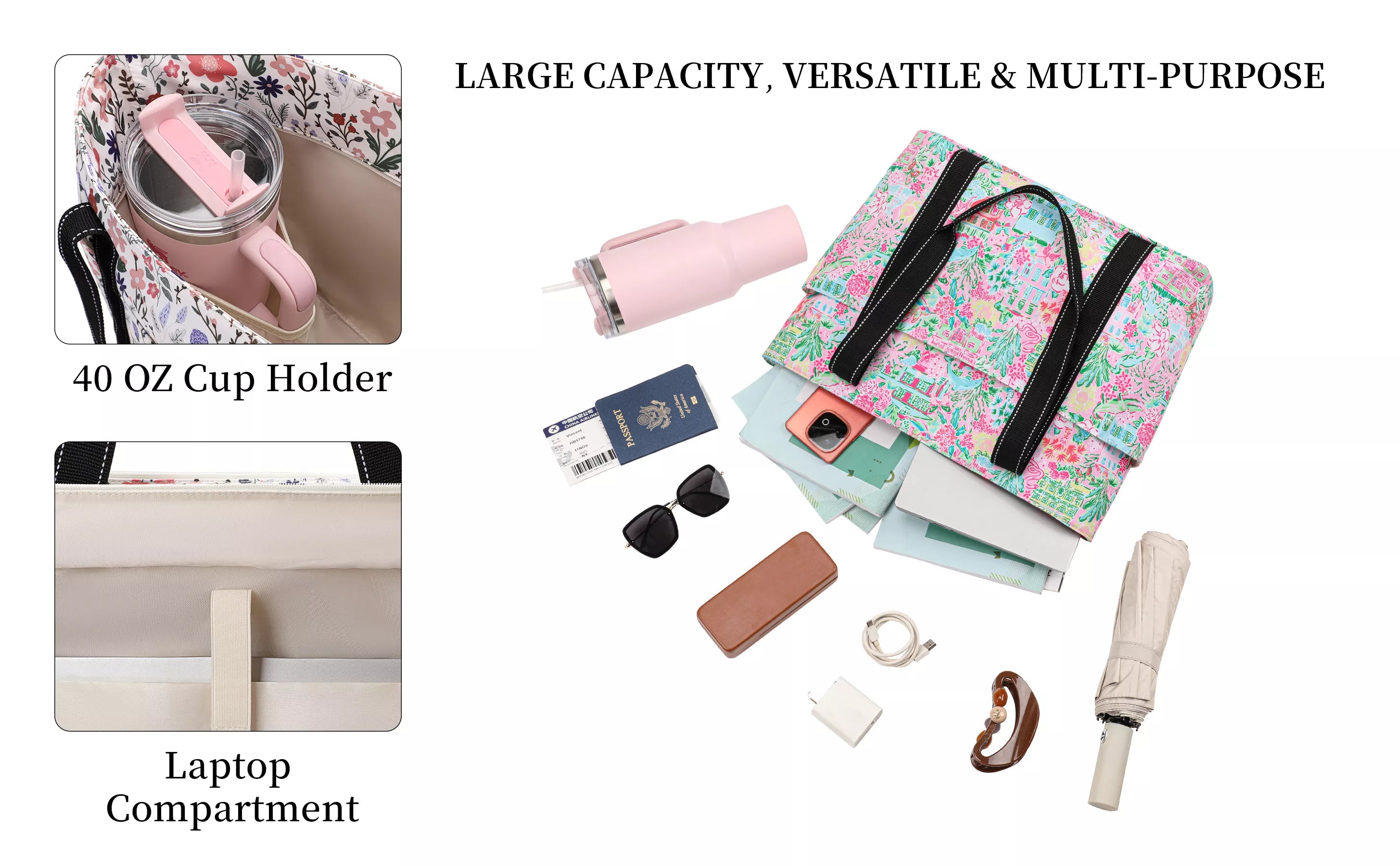 tote bag with compartments