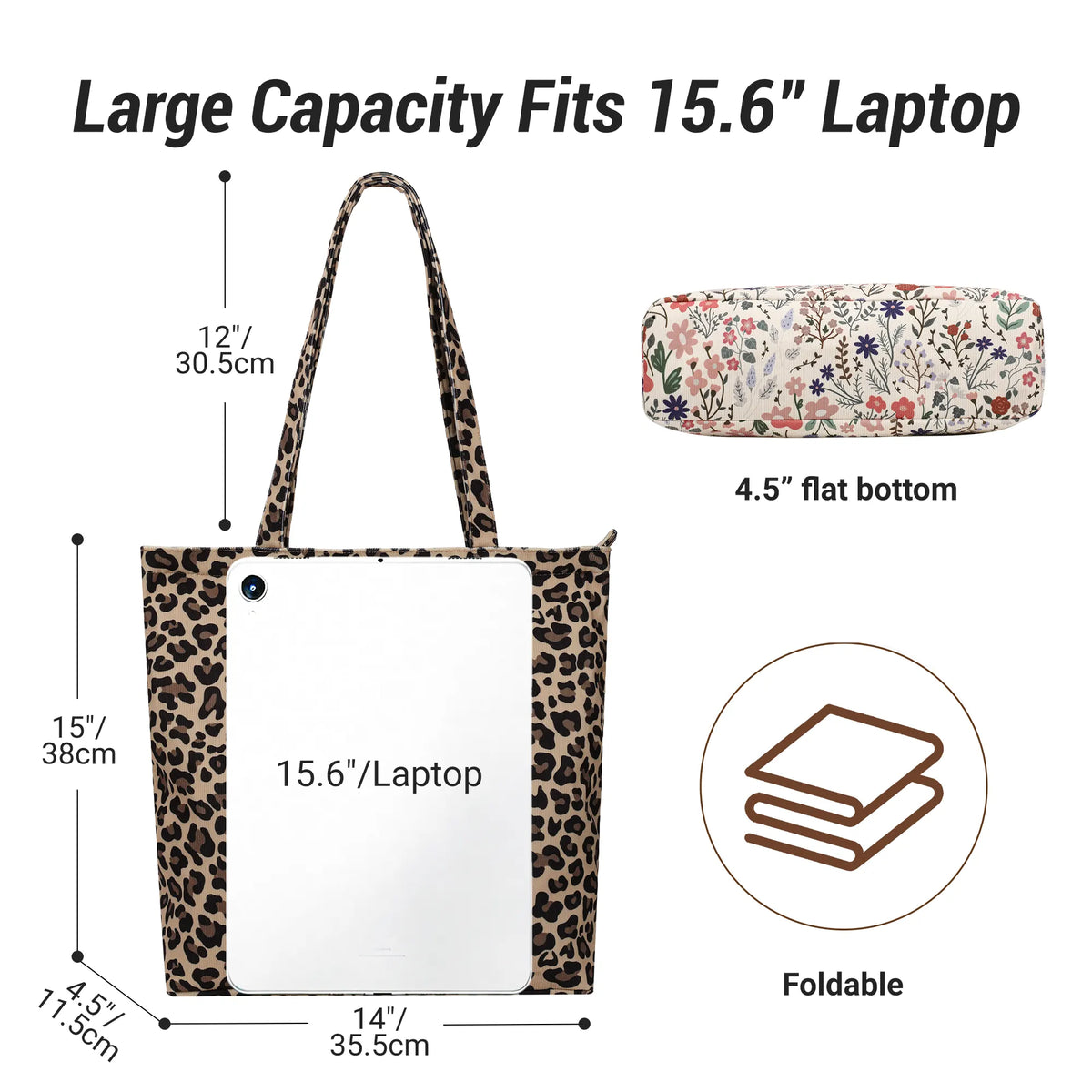 work tote with zipper and pocket