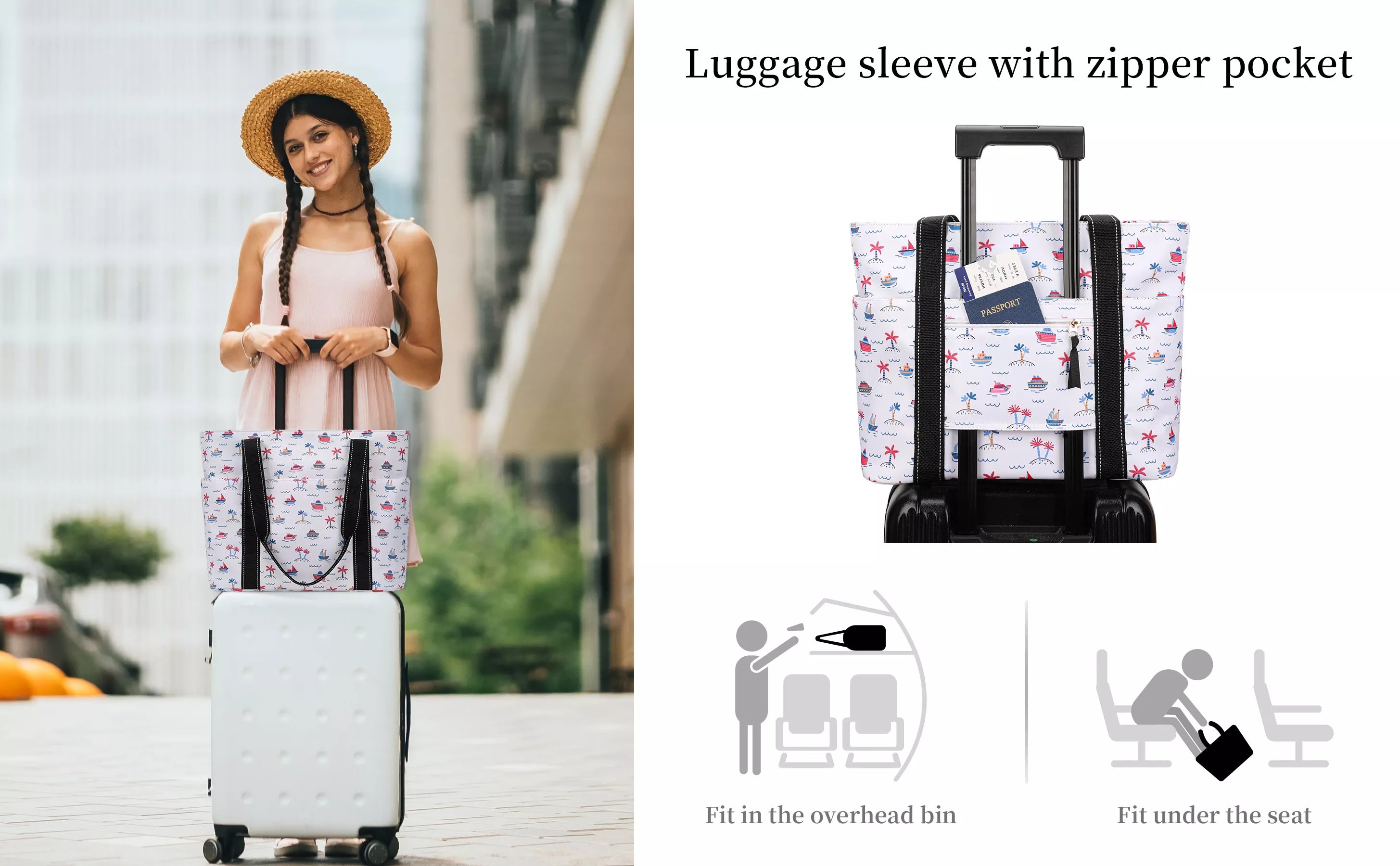 floral tote bag