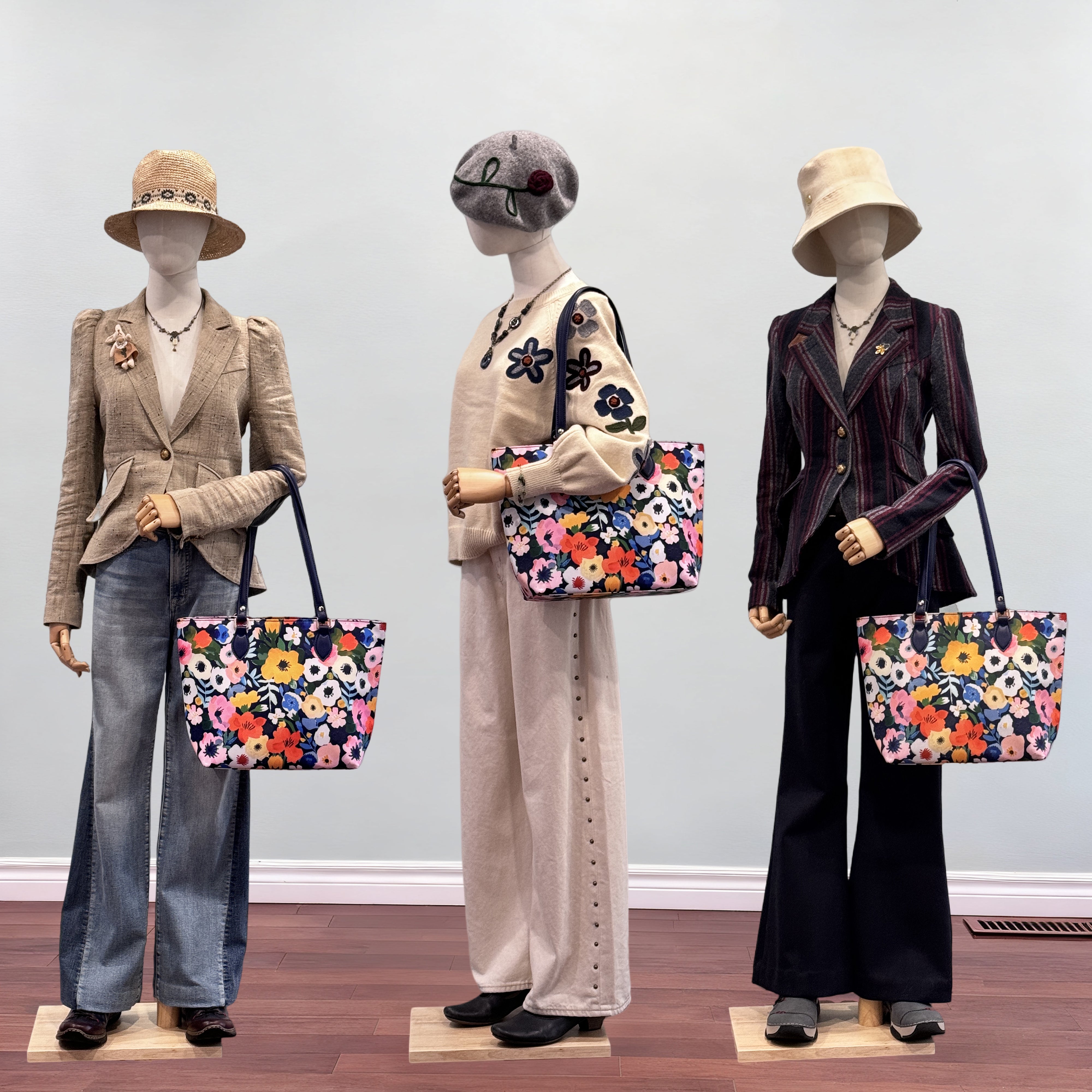 Cutie kittie tote bags for women, tote purse, nylon tote bag, with zipper and pockets, waterproof vivid