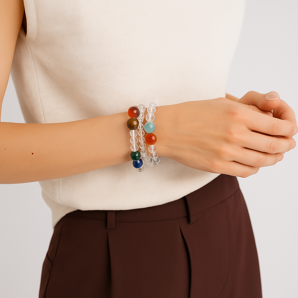 Space-Agate Serpentine Rutilated Quartz Malachite Aquamarine