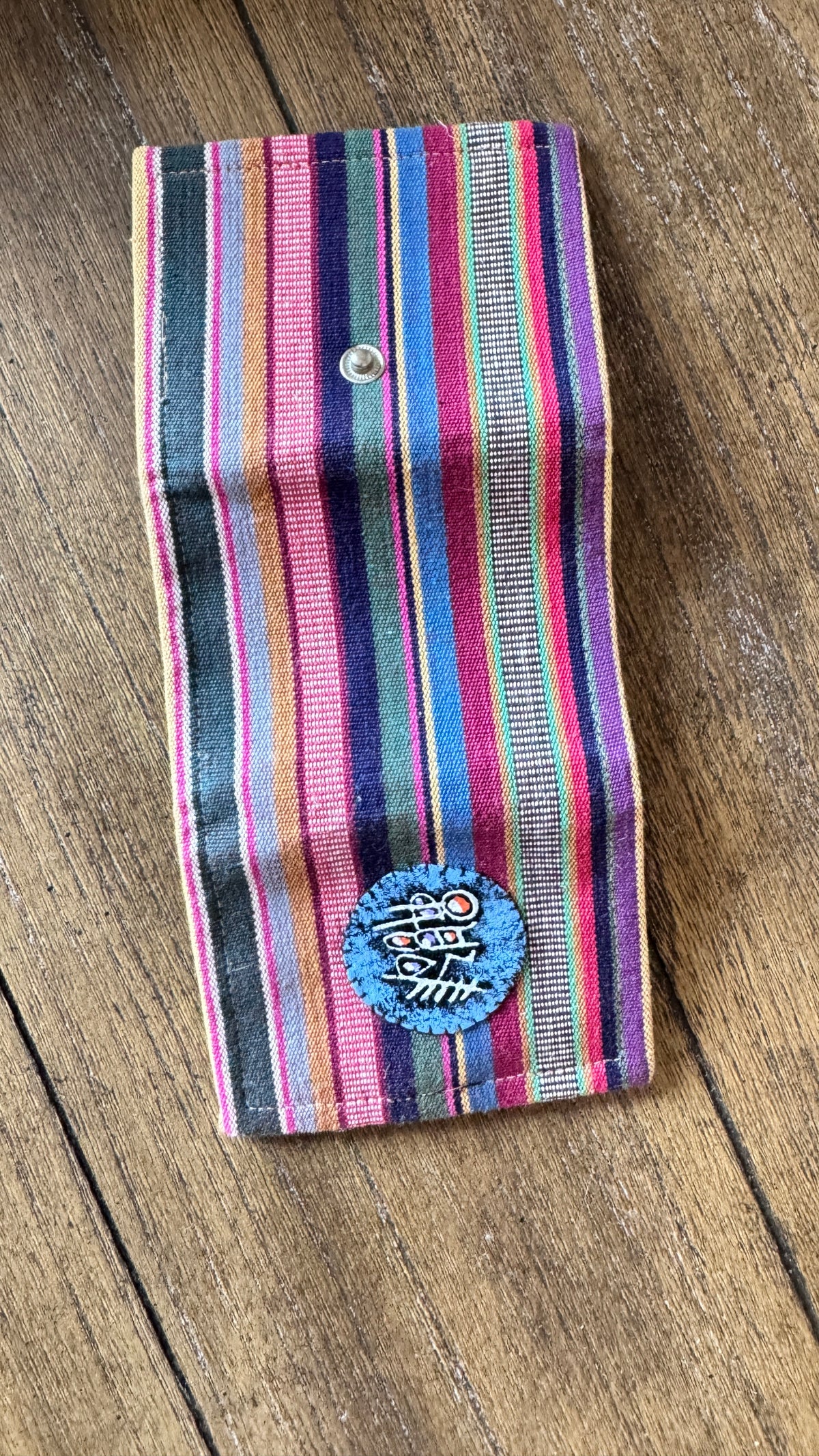 Happie Peppie Bohemian Striped Fabric Bifold Wallet, Credit Card Holder for Women