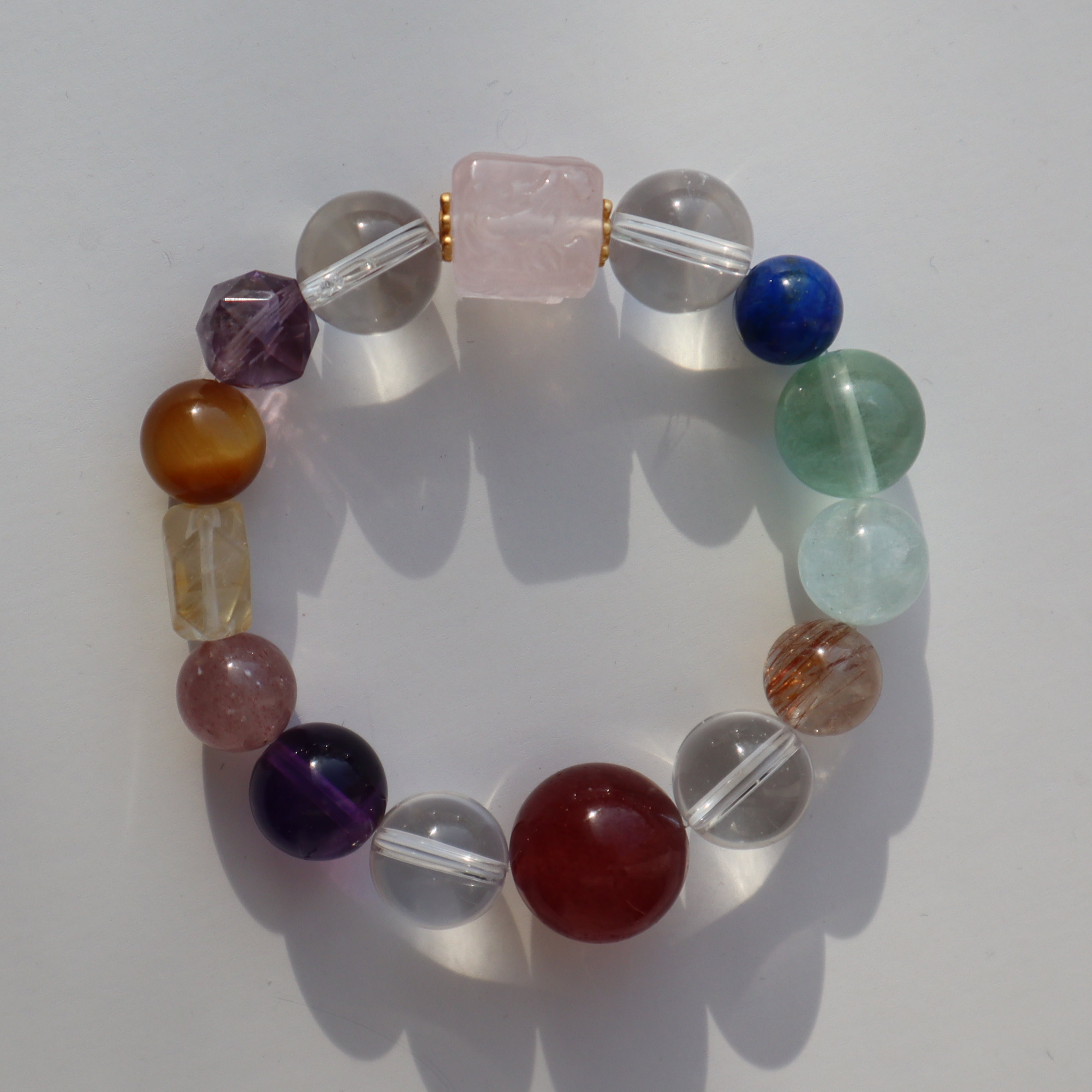 Love-Citrine Strawberry Quartz Amethyst Lapis Lazuli Copper Rutile Quartz Clear Quart