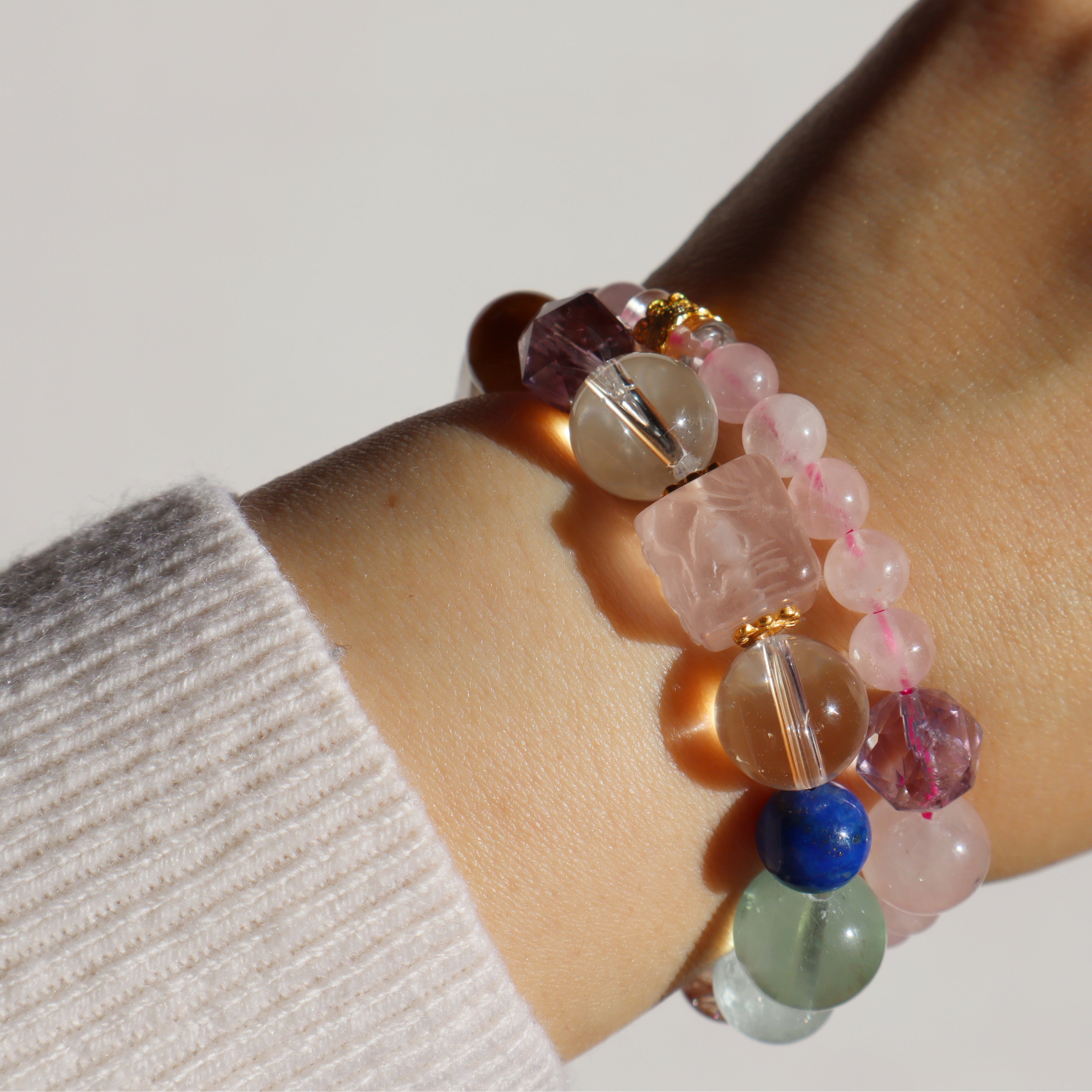 Love-Citrine Strawberry Quartz Amethyst Lapis Lazuli Copper Rutile Quartz Clear Quart