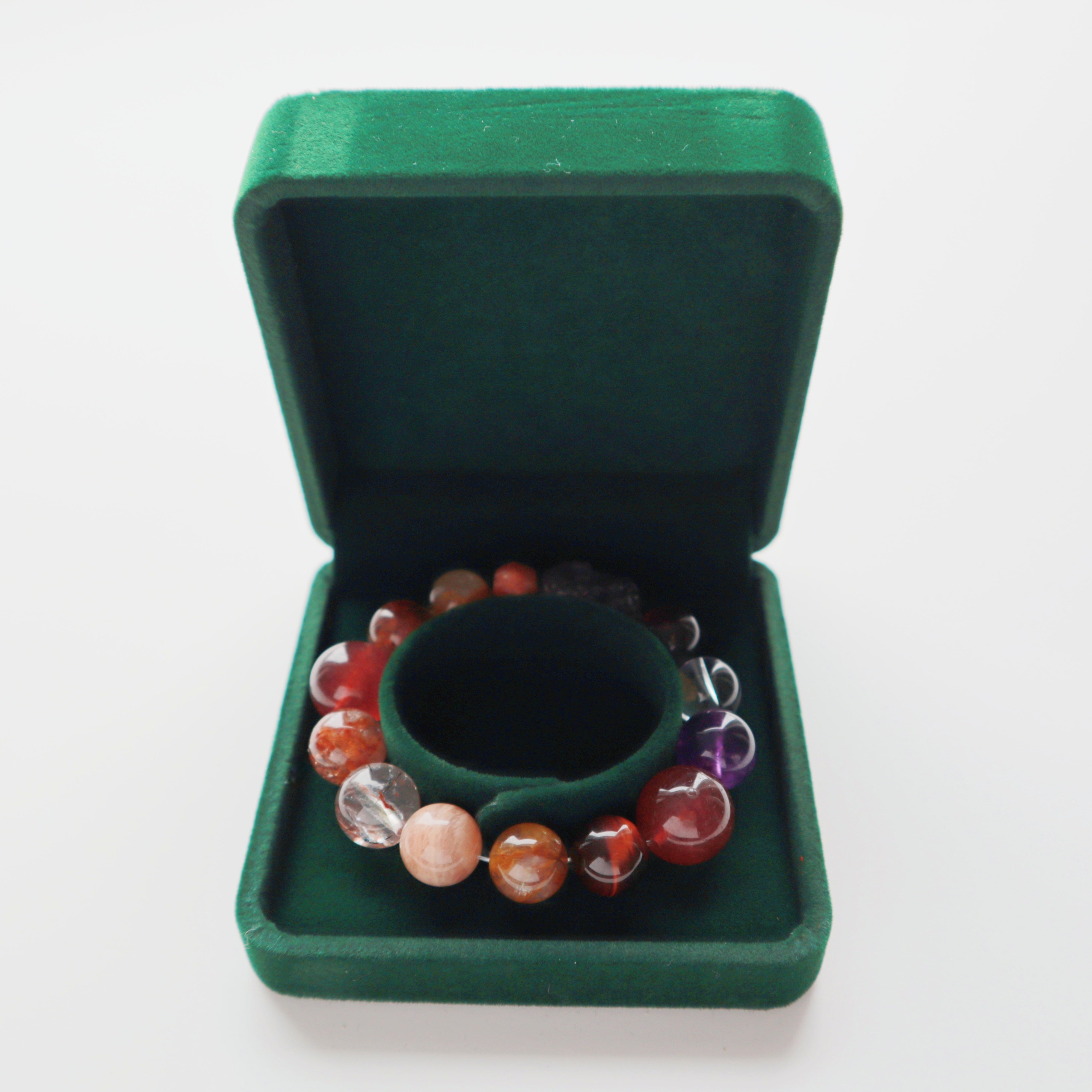 Space-Agate Serpentine Rutilated Quartz Malachite Aquamarine