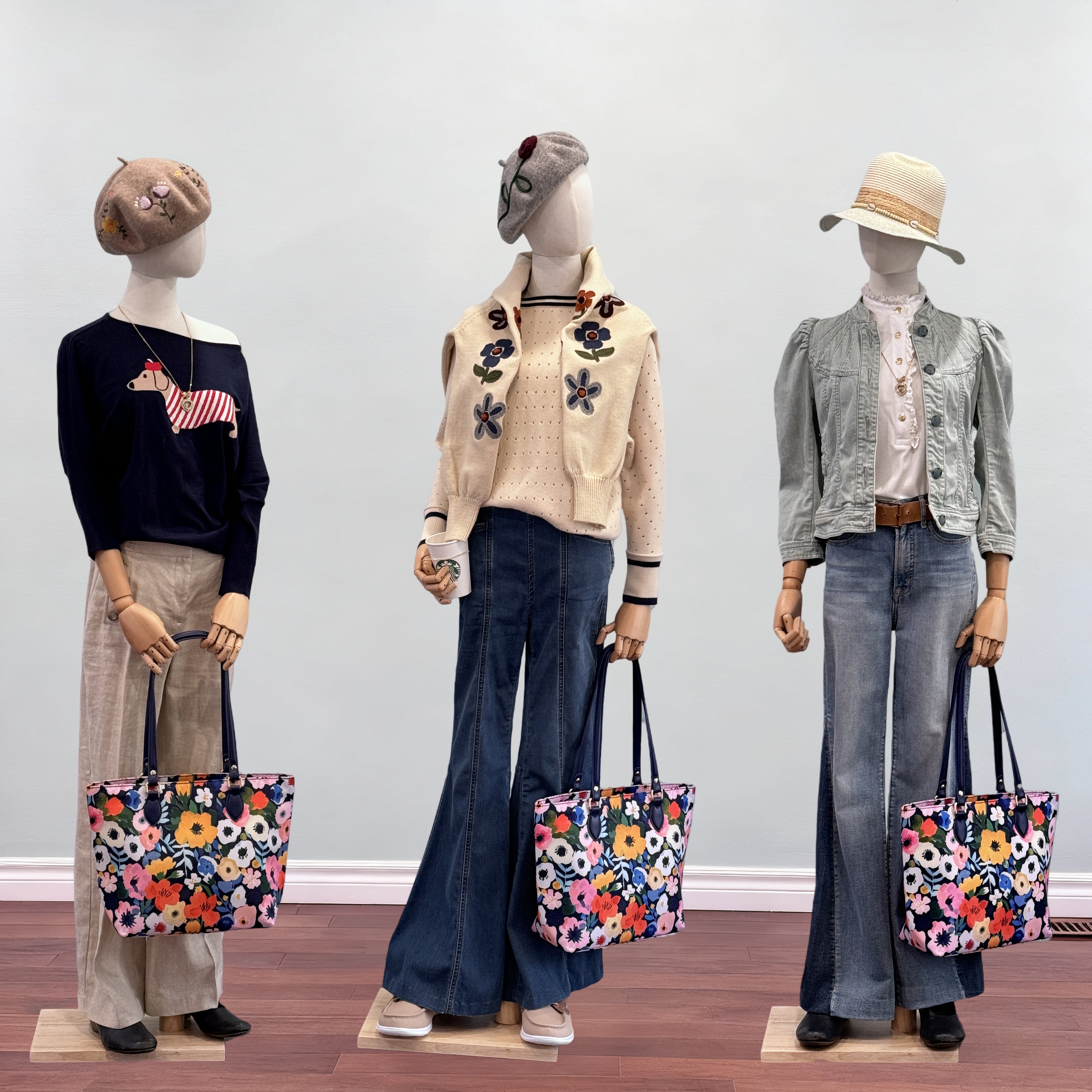 Cutie kittie tote bags for women, tote purse, nylon tote bag, with zipper and pockets, waterproof vivid