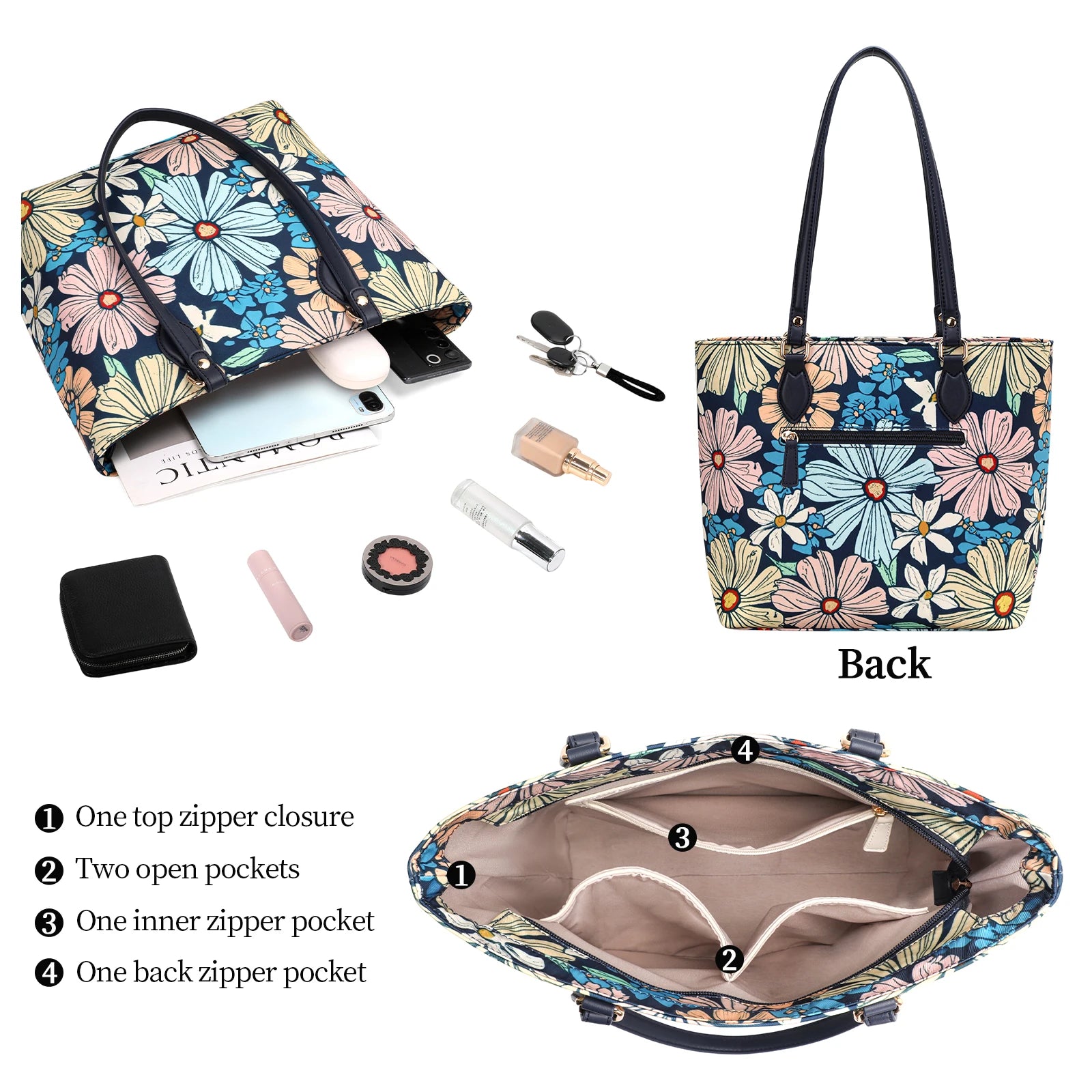 tote bag with compartments
