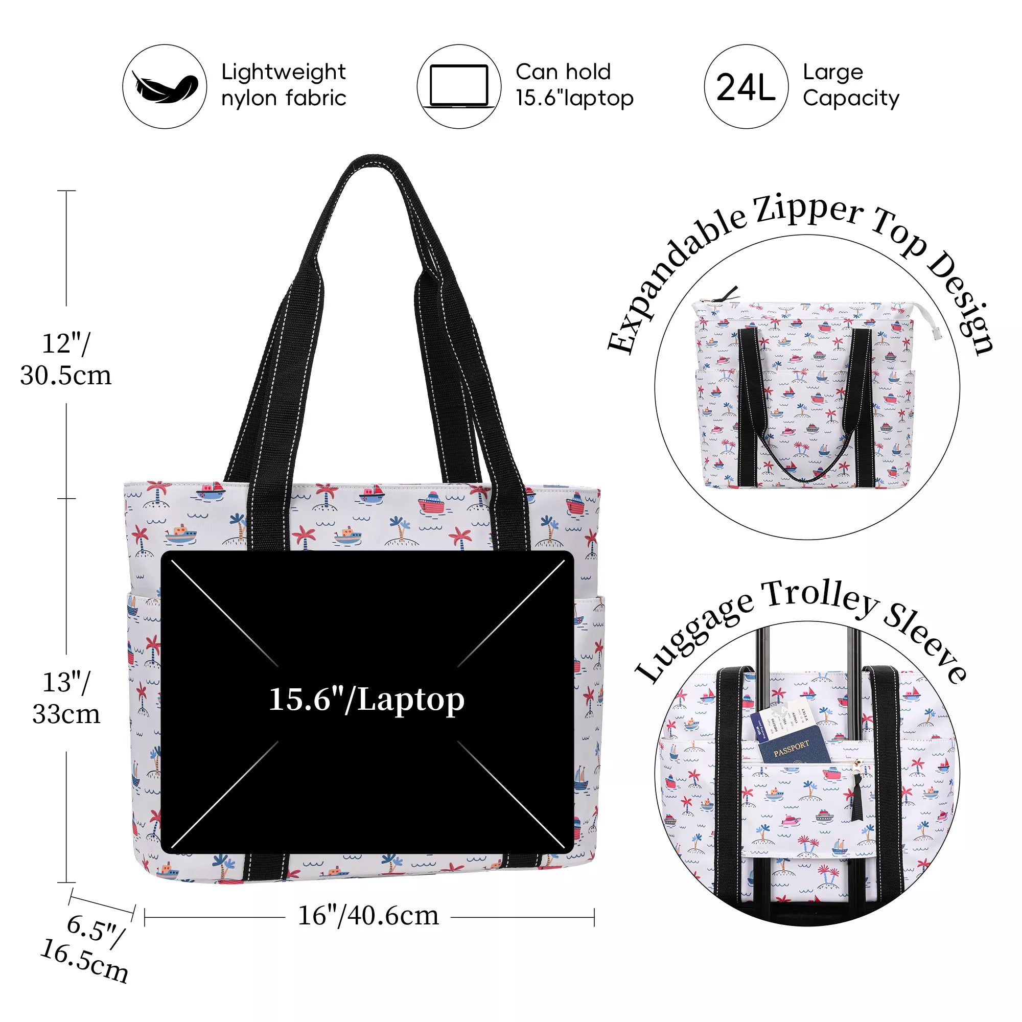tote with trolley sleeve