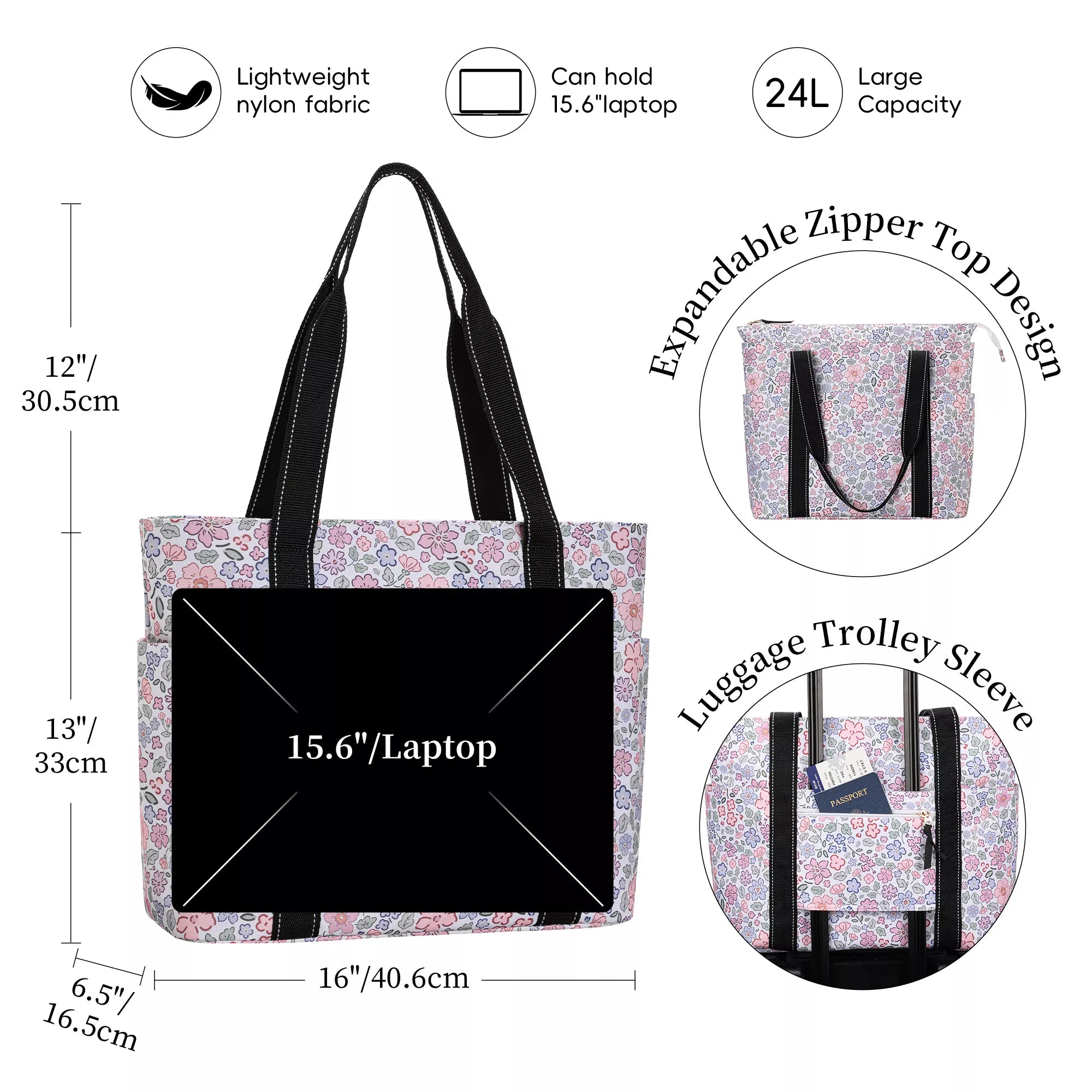 tote bag with trolley sleeve