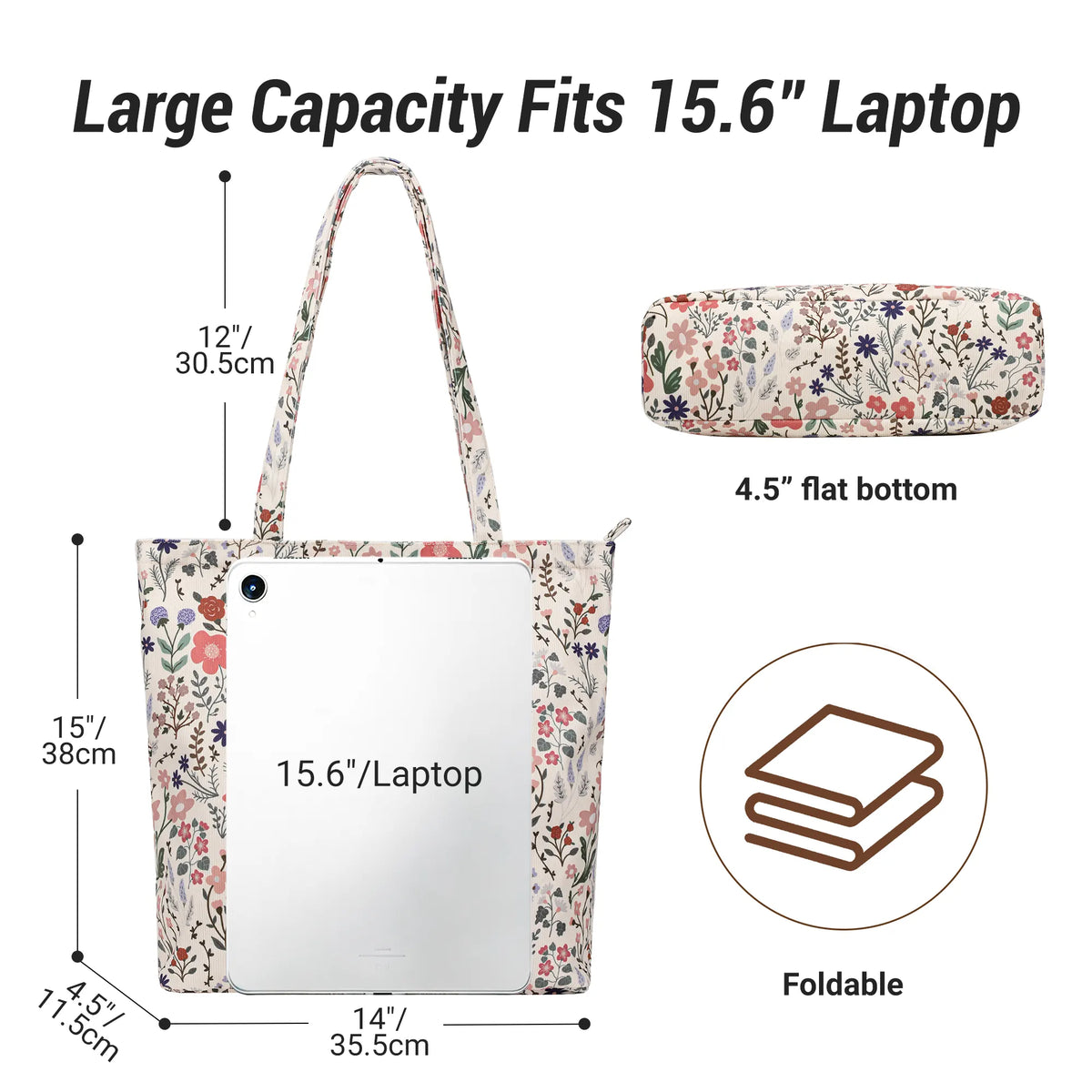 Tote bag for school with zipper
