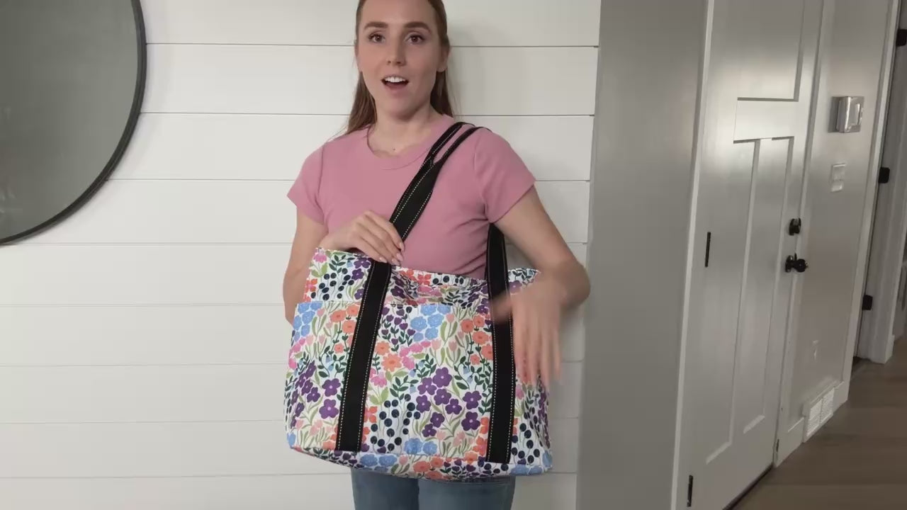 Nylon Tote Bag for Women Sunlit Garden