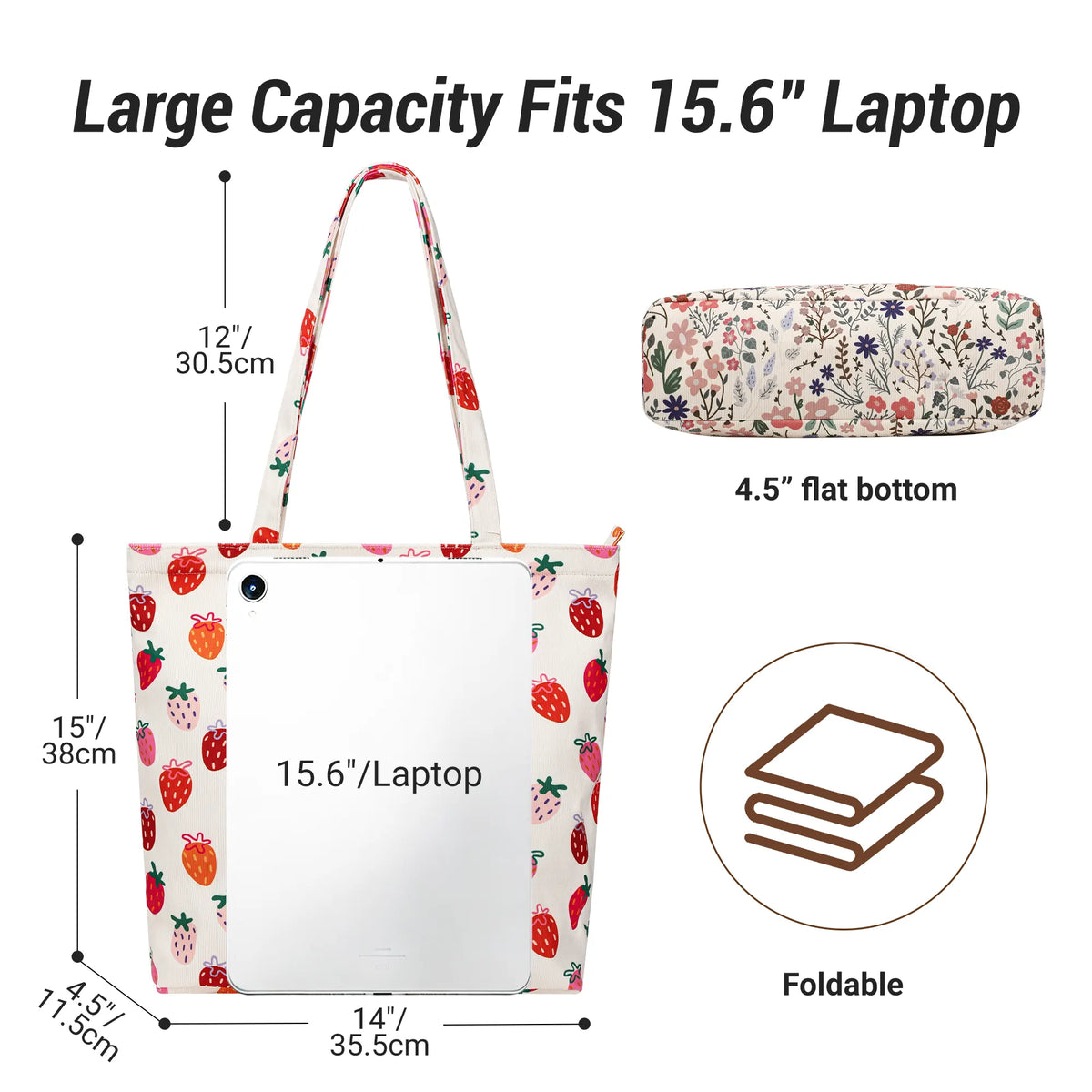 tote bag cute bag with zipper
