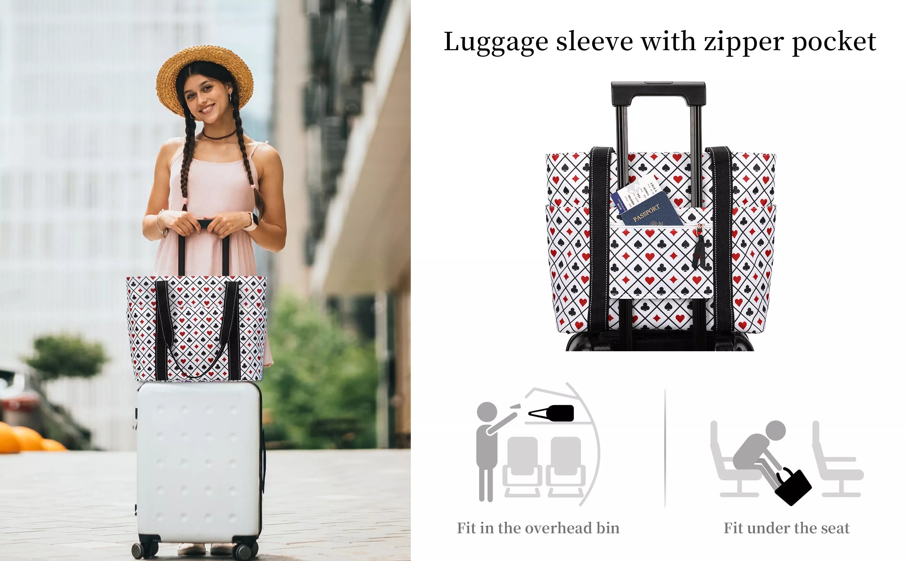 travel tote with trolley sleeve