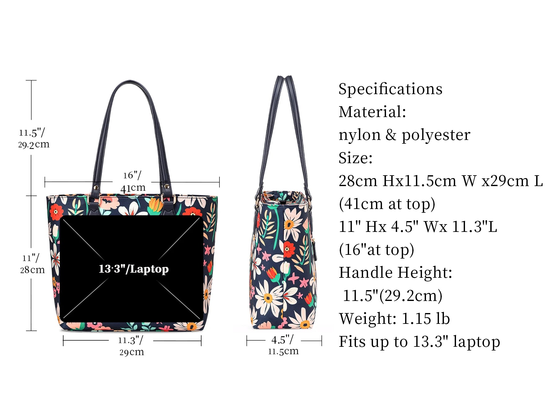 medium sized purse
carry on tote bag
