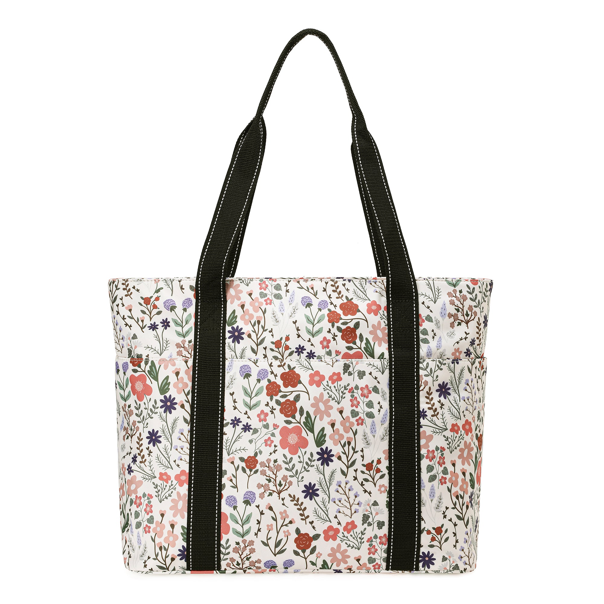 Happie Peppie Tote Bag for Women,Tote Bag with Laptop Compartment and Cup Holder,Shoulder Bag Handbag for Work, Travel, Gym, Nurse Teacher School ,with Multiple Pockets Top Zipper Closure